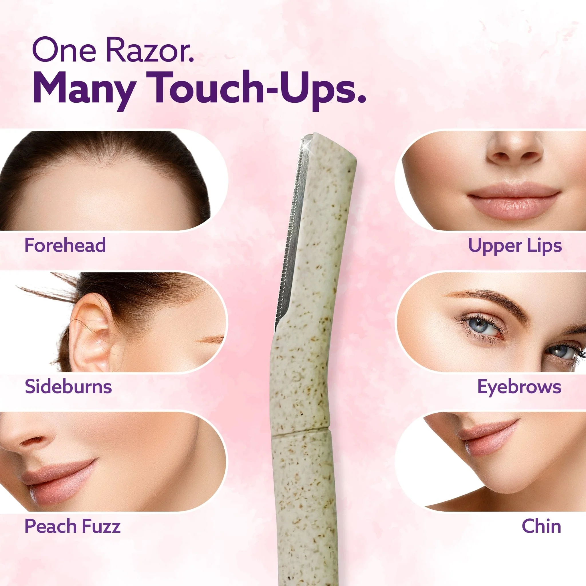 Elite Face Razor for Women (Pack of 3) | Reusable Shaver for Facial Hair, Chin, Upper Lip & Eyebrow Shaping | Dermaplaning Tool - Image 5