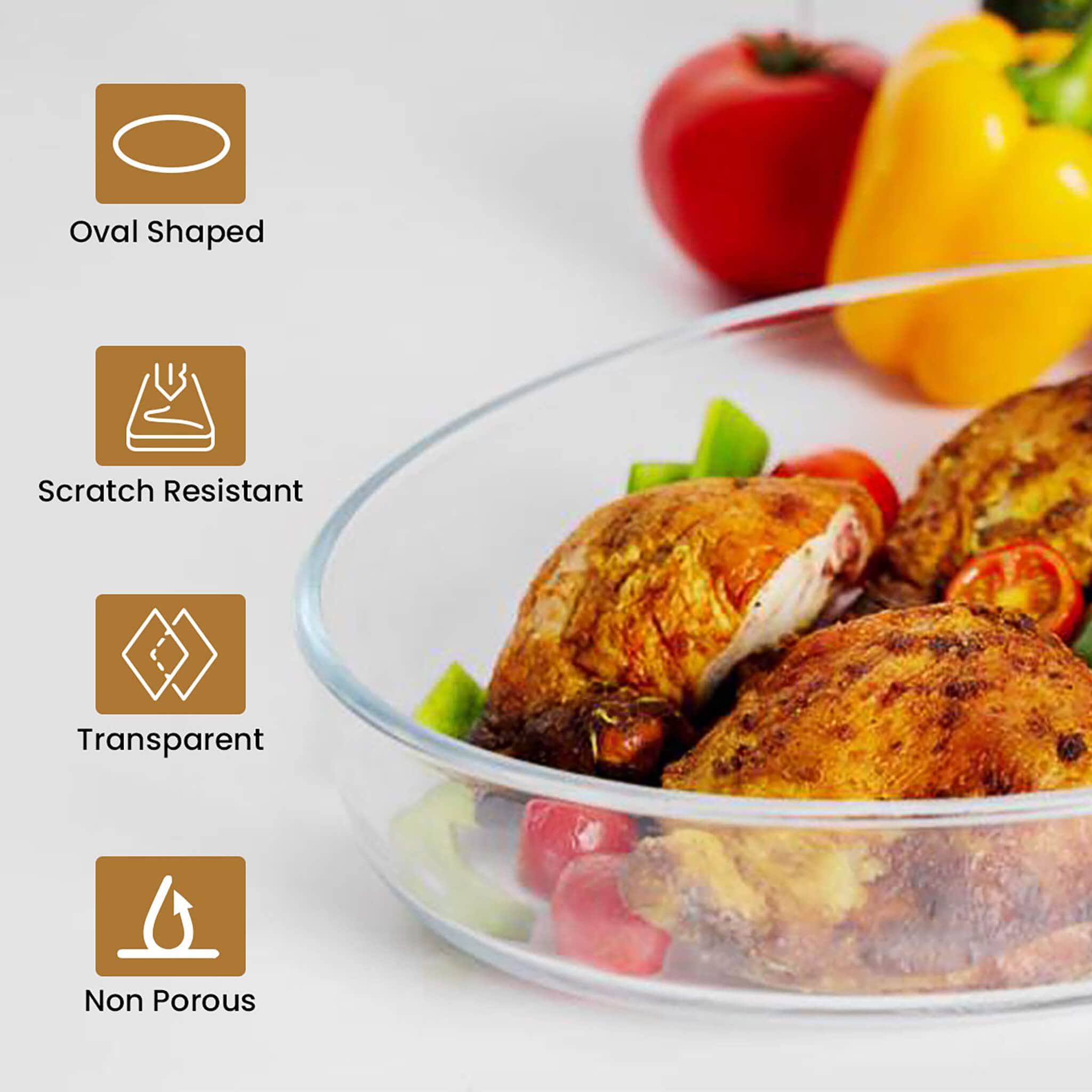 Elite Glass Baking Tray - 1600ml - Image 4