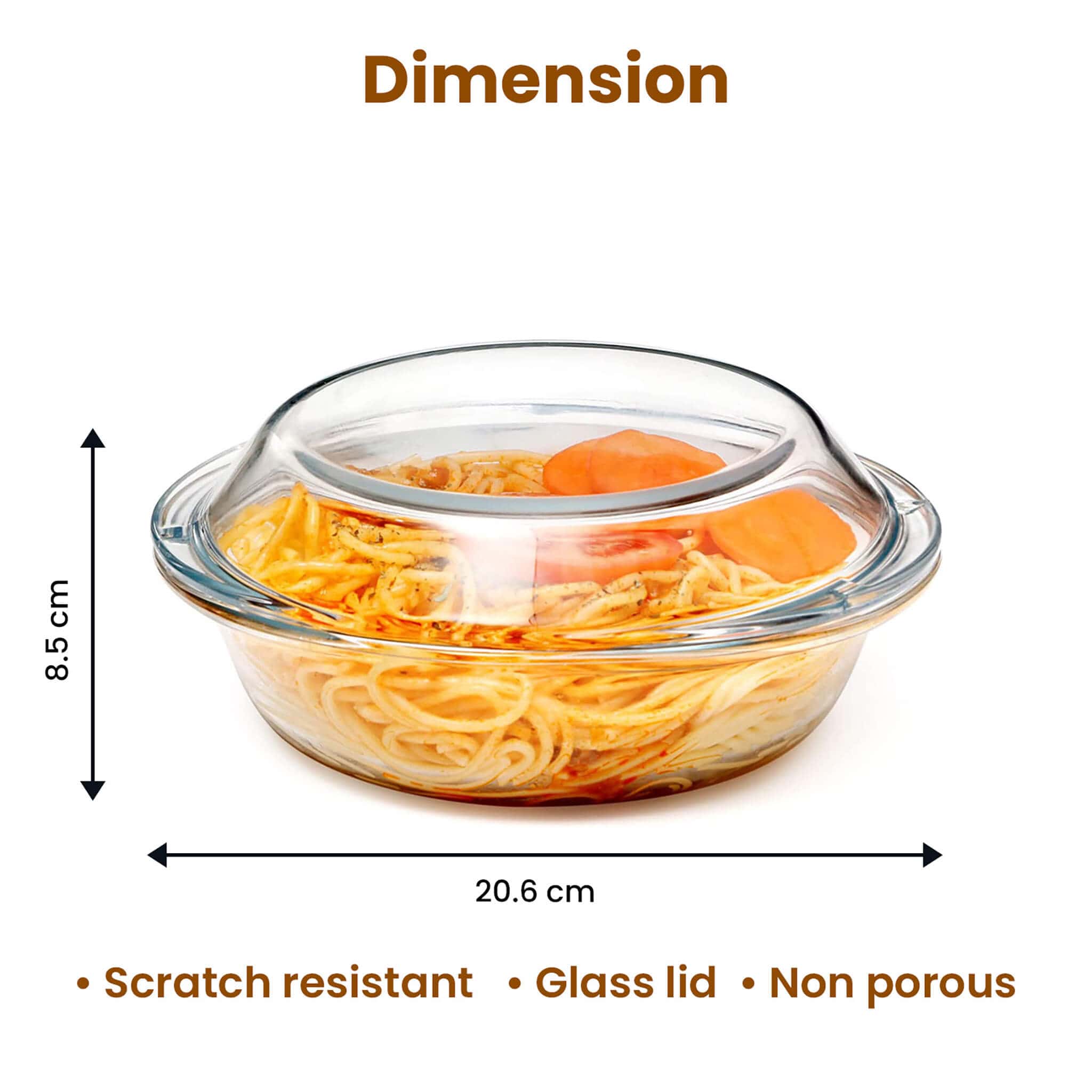 Elite Glass Casserole With Lid - 1000ml - Image 6