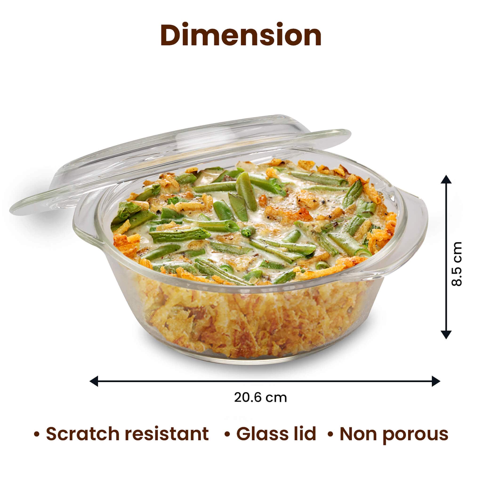Elite Glass Casserole With Lid - 1500ml - Image 6