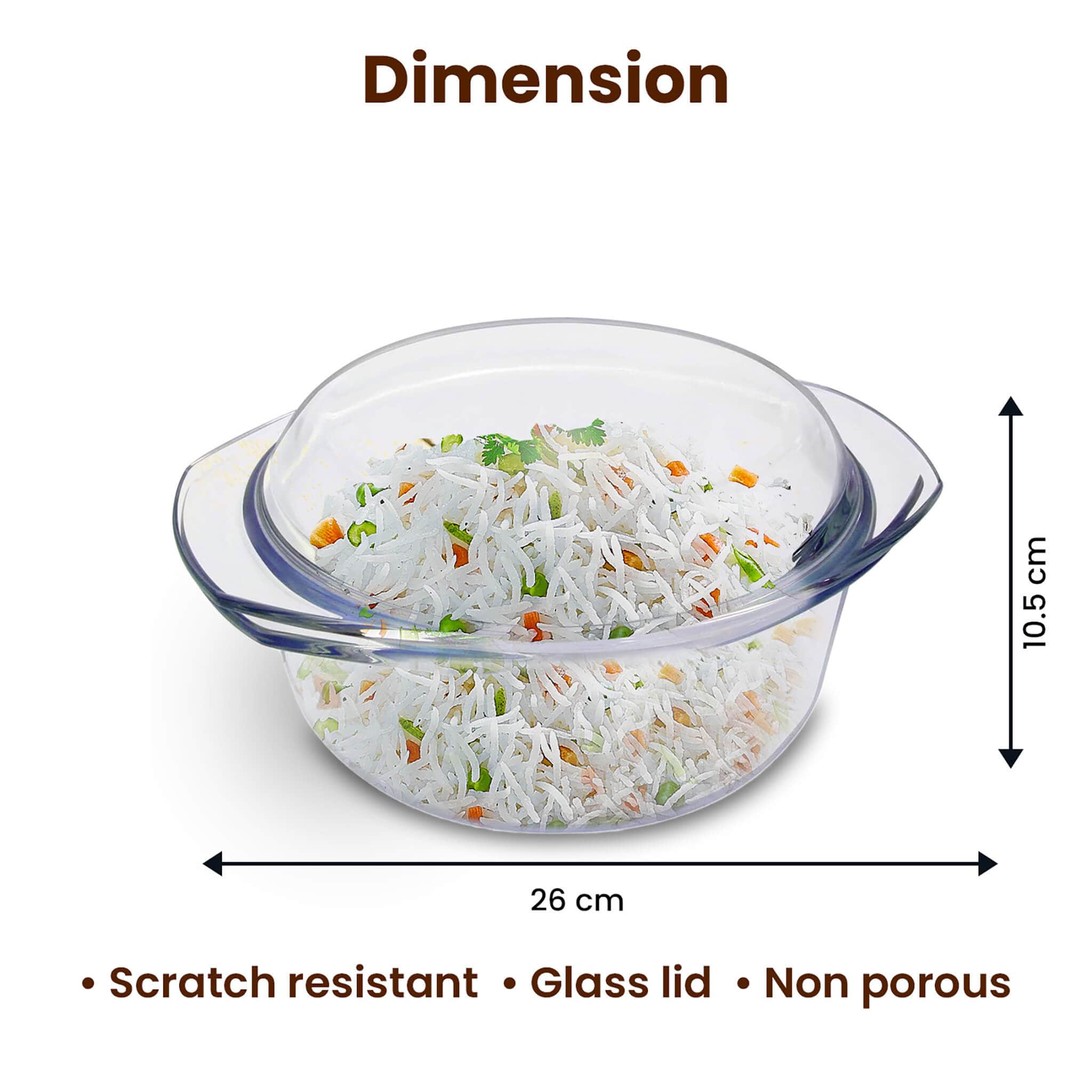 Elite Glass Casserole With Lid - 2000ml - Image 6