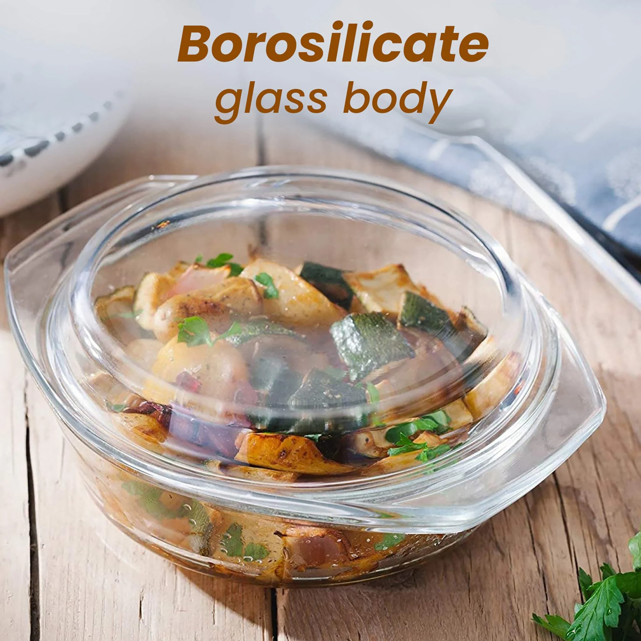 Elite Glass Casserole With Lid - 700ml - Image 3
