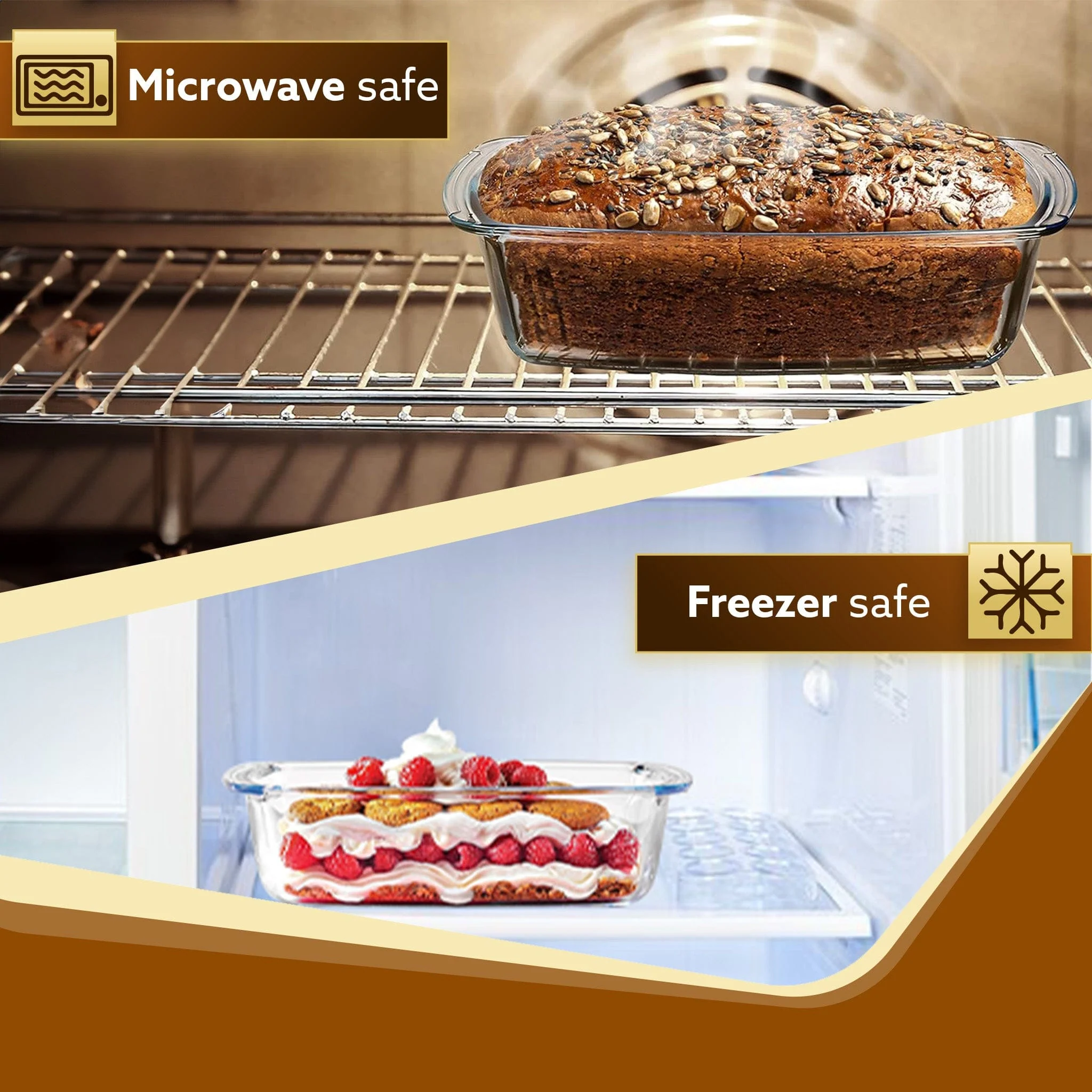 Elite Glass Loaf Tray Rectangular, 1800ml, Bake Safe, Oven Safe, Glass Dish Tray, Borosilicate Glass Tray, Serving Tray,  Microwave Oven Safe, Kitchen, Food Serving, Transparent - Image 4