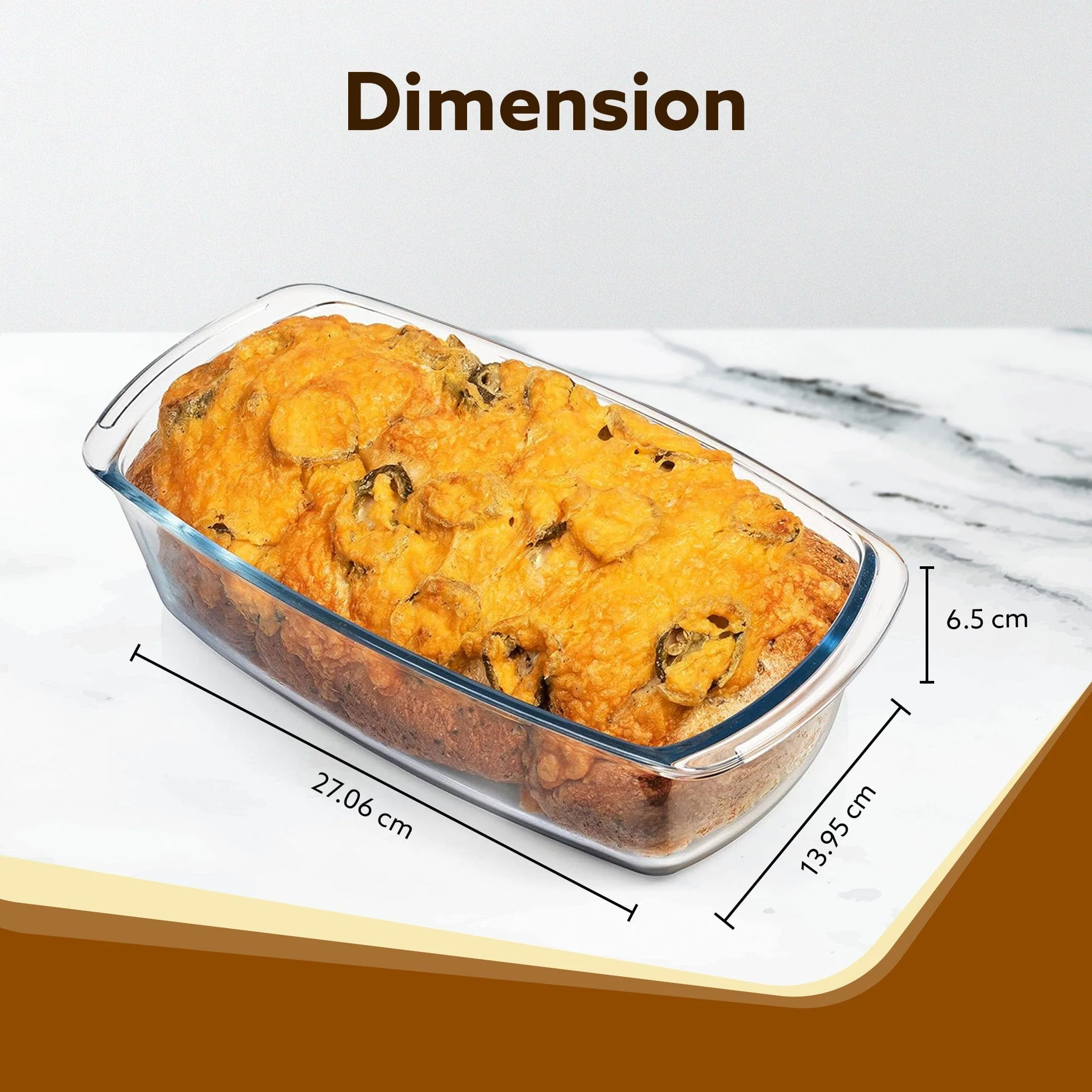 Elite Glass Loaf Tray Rectangular, 1800ml, Bake Safe, Oven Safe, Glass Dish Tray, Borosilicate Glass Tray, Serving Tray,  Microwave Oven Safe, Kitchen, Food Serving, Transparent - Image 6