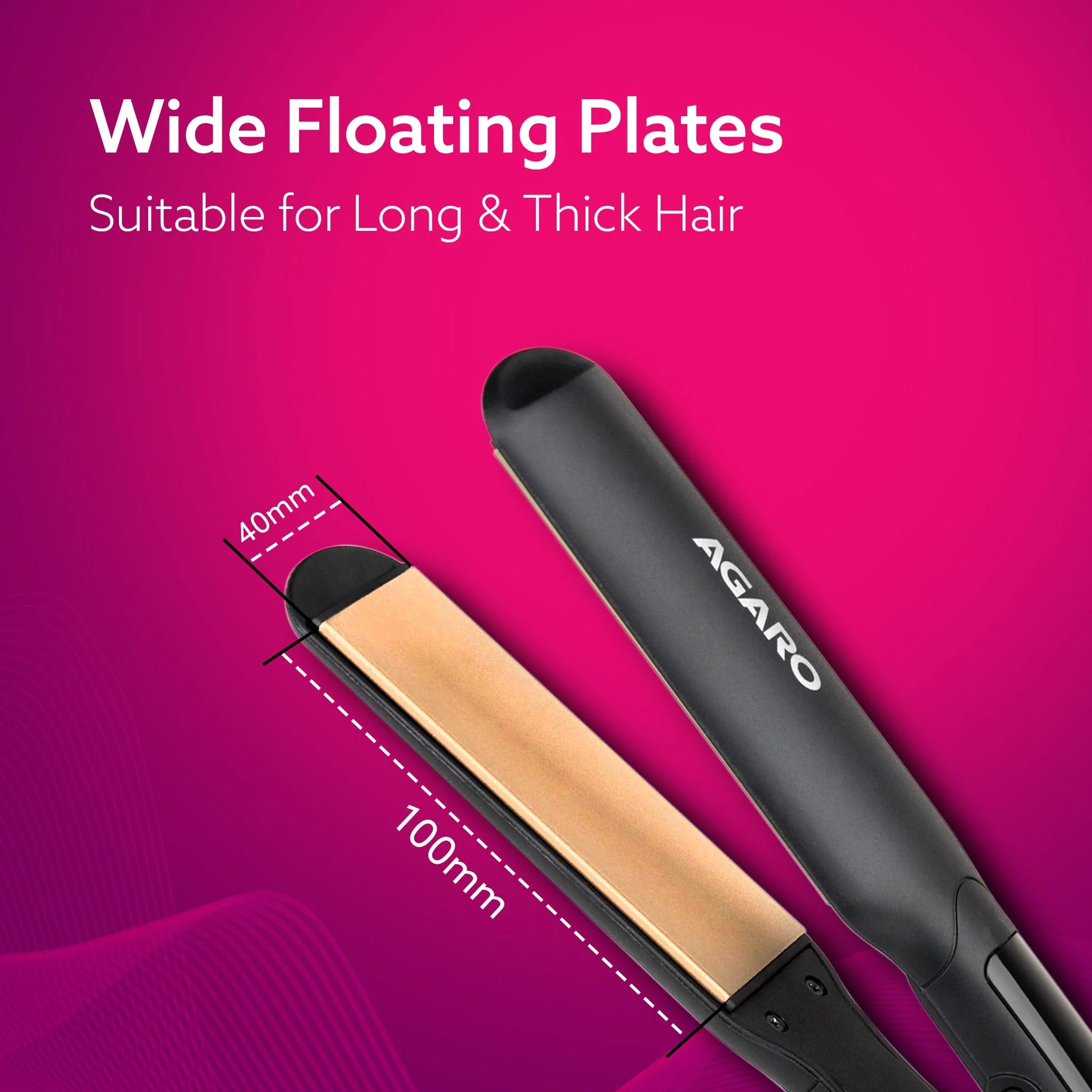 Elite Hair Straightener, Wide/Broad Plate, Keratin Infused Ceramic Coated Plate, For Long/Medium Hair - Image 3