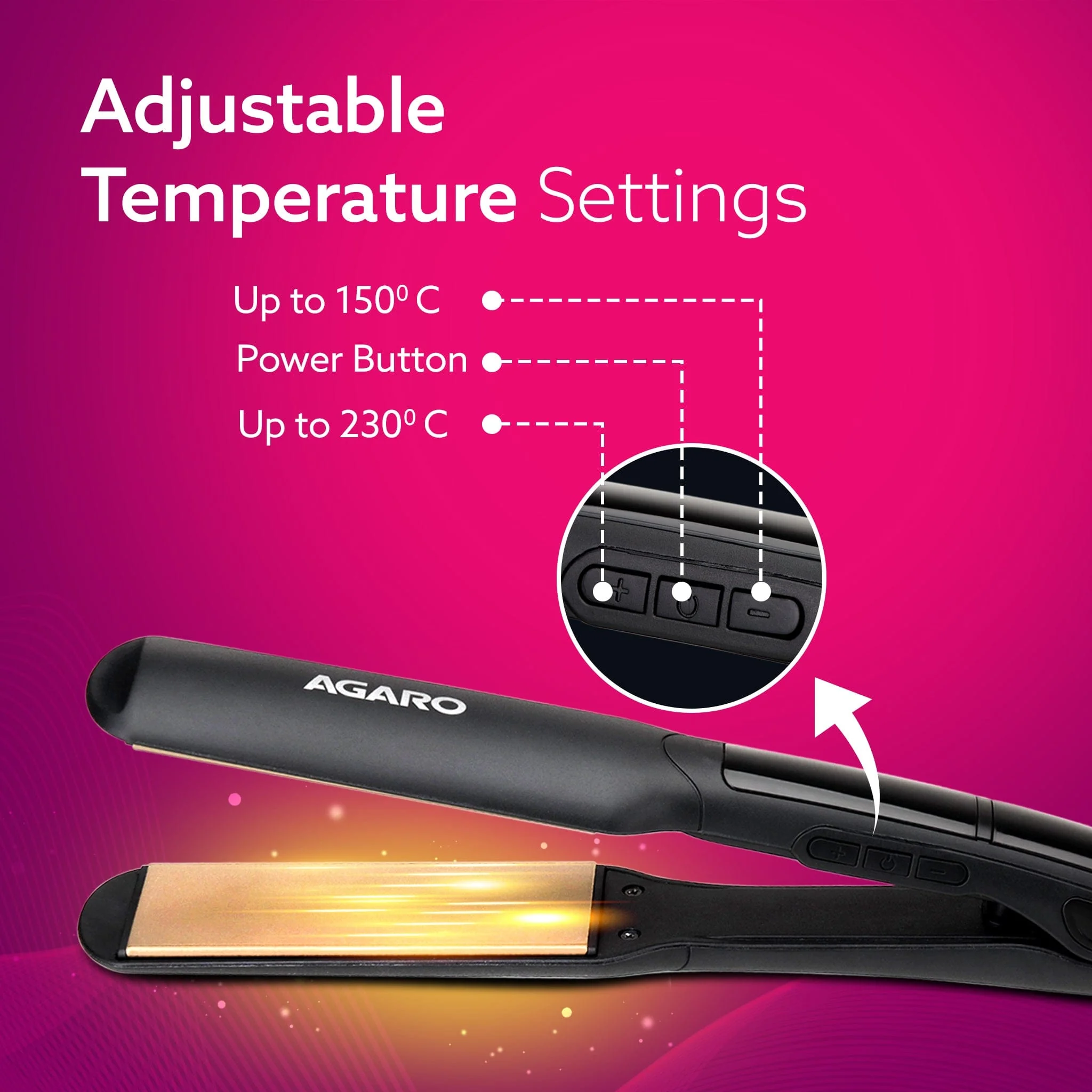 Elite Hair Straightener, Wide/Broad Plate, Keratin Infused Ceramic Coated Plate, For Long/Medium Hair - Image 4