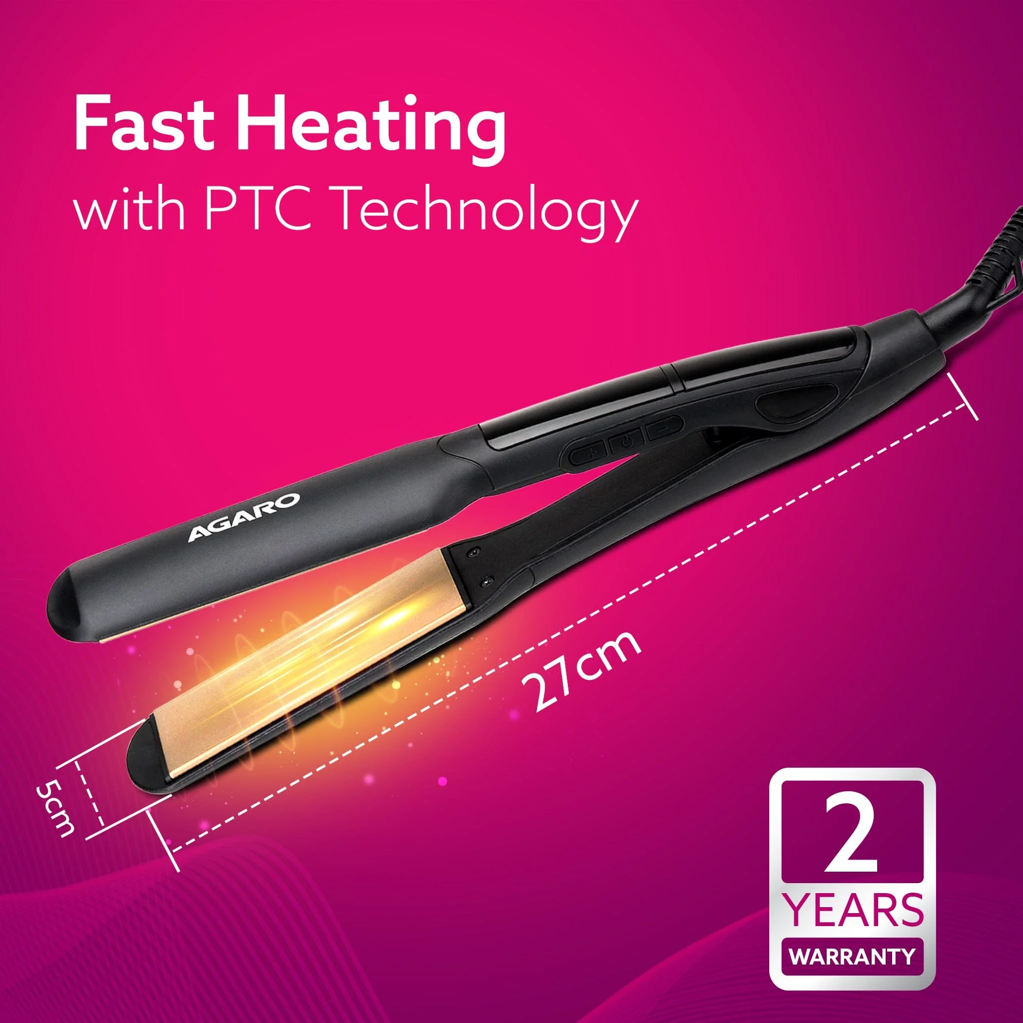 Elite Hair Straightener, Wide/Broad Plate, Keratin Infused Ceramic Coated Plate, For Long/Medium Hair - Image 6