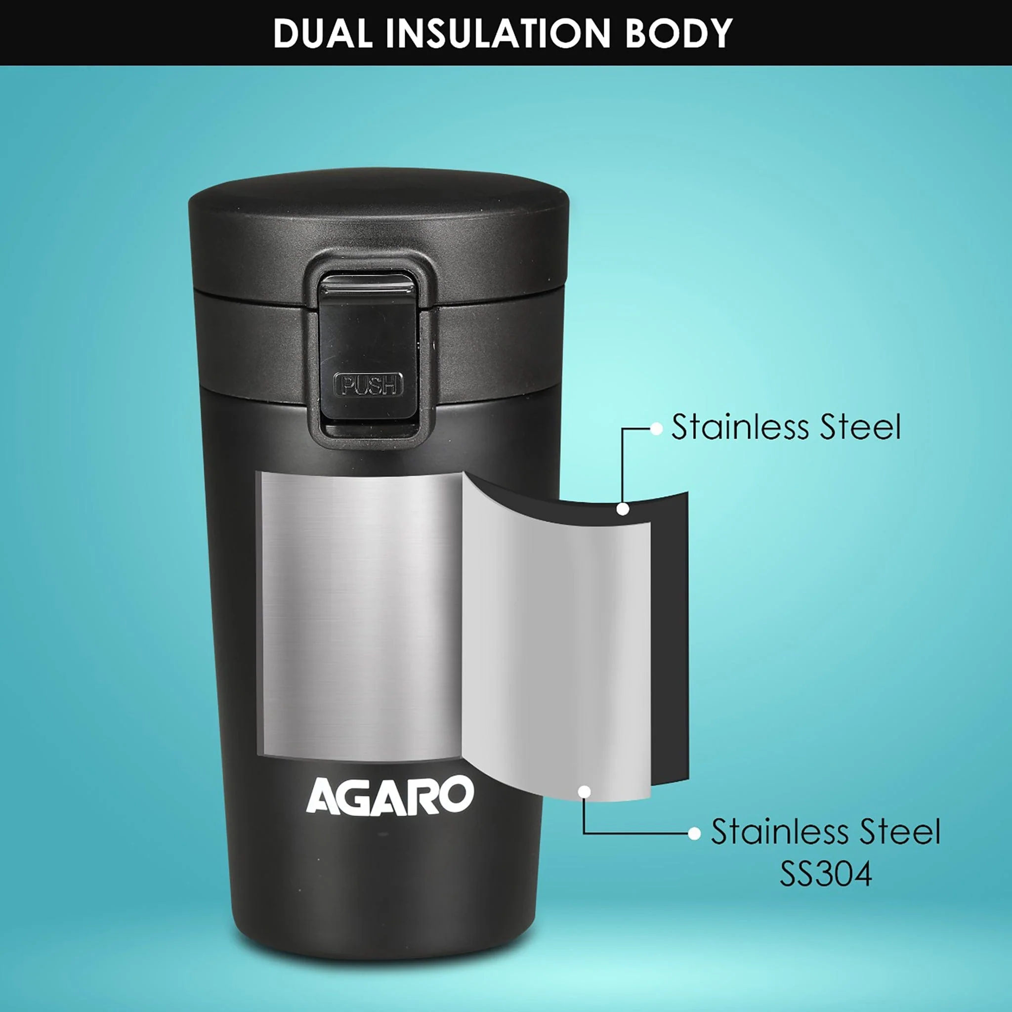 Elite Stainless Steel 300ML Travel Mug , Dual | The Best Travel Mugs to Keep Drinks Hot or Cold - Image 3