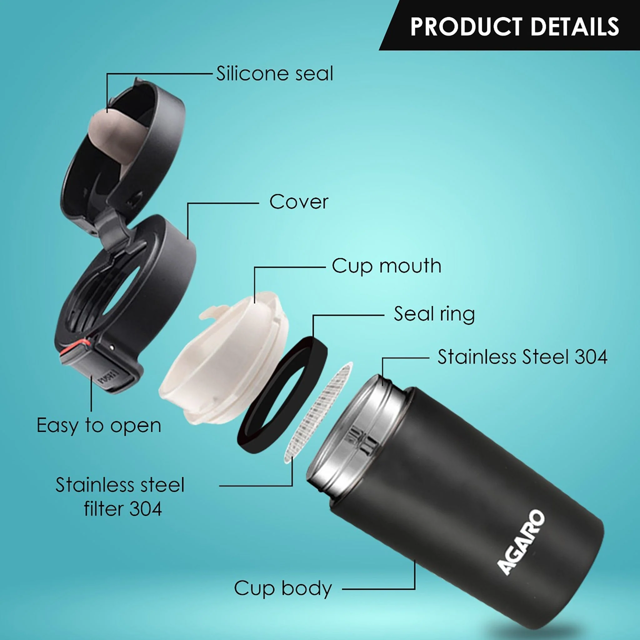 Elite Stainless Steel 300ML Travel Mug , Dual | The Best Travel Mugs to Keep Drinks Hot or Cold - Image 4