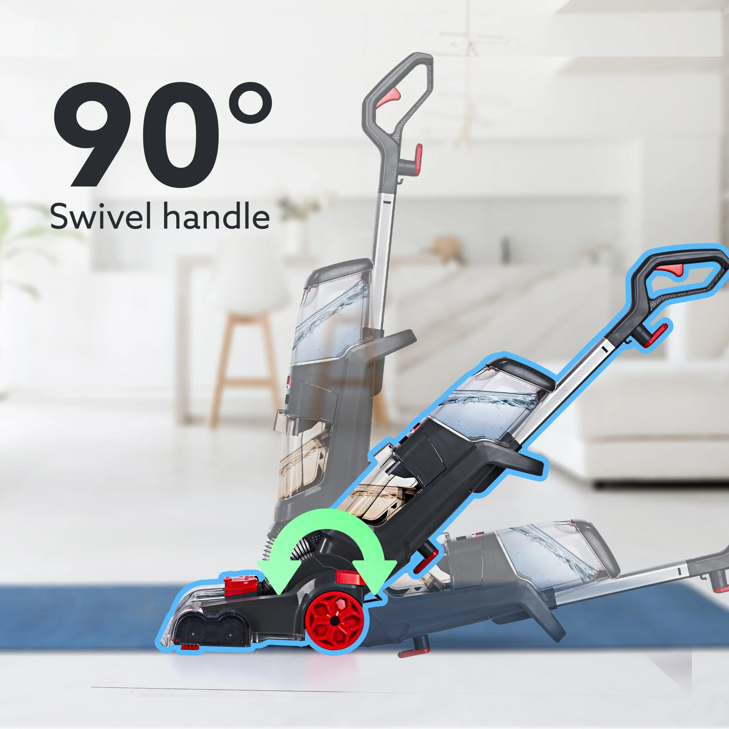 Elite Upright Wet & Dry Carpet Cleaner, 800W, 13.5 kPa Suction Pressure, 2 in 1 Handheld Carpet Spot Cleaner Machine, Dual Rolling Brush, Upholstery Cleaner, Carpet Washer for Spills & Stains - Image 6