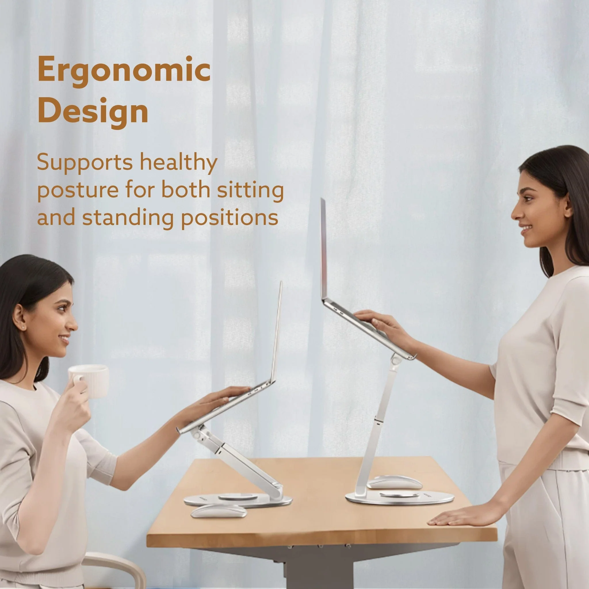 Foldable Laptop Stand Holder, 360° Rotating, Premium Metal Alloy, Ergonomic, Height Adjustable with Anti-Slip Silicone Pads, Heat Vent, Made for MacBook, HP, Dell, Lenovo, Laptops Up to 17" - Image 7