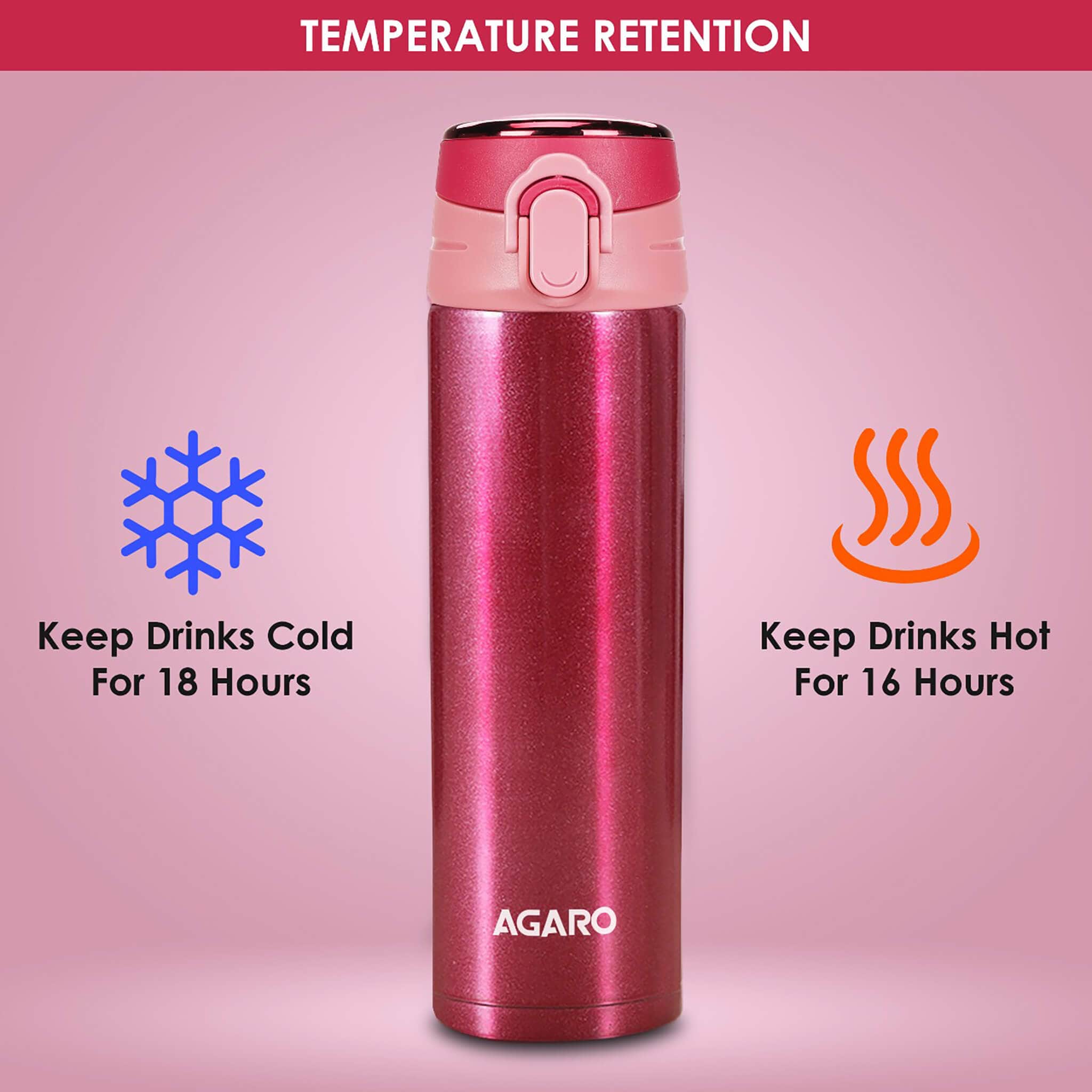 Galaxy Stainless Steel Vacuum Flask 500ML , Du - Image 5