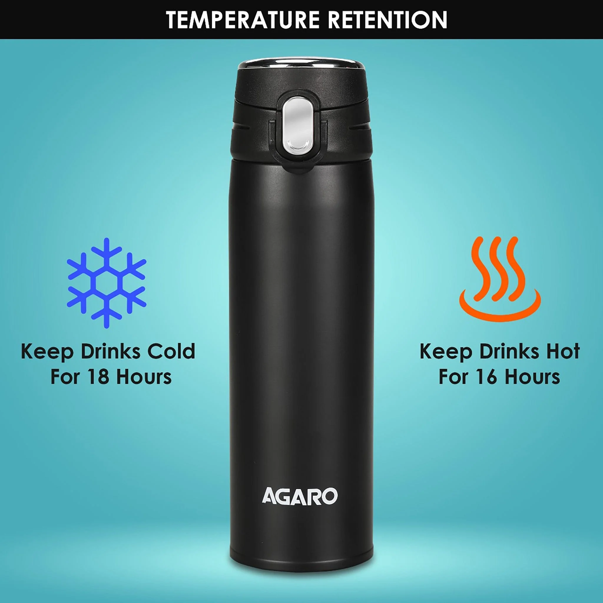 Galaxy Stainless Steel Vacuum Flask 500ML , Du - Image 3