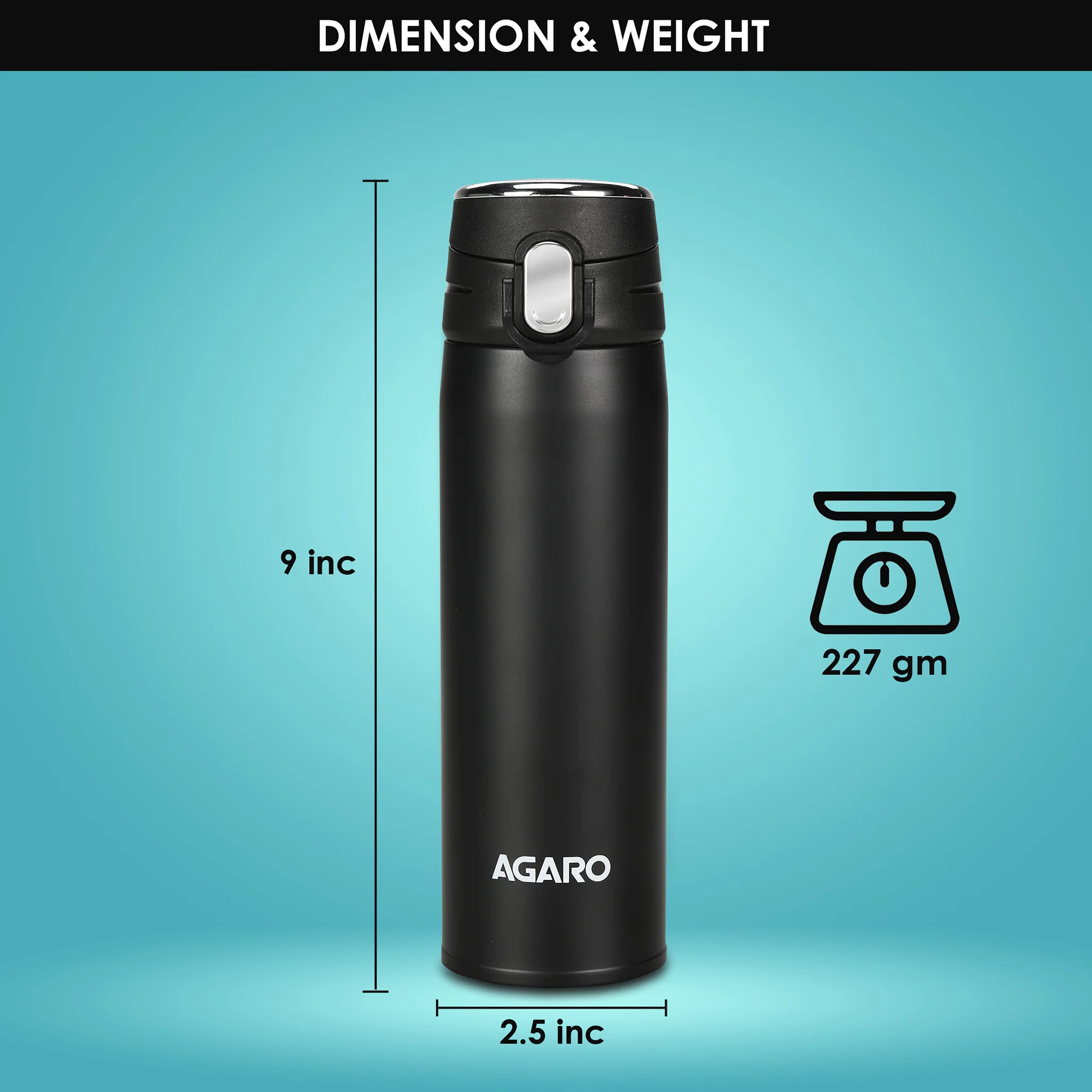 Galaxy Stainless Steel Vacuum Flask 500ML , Du - Image 6