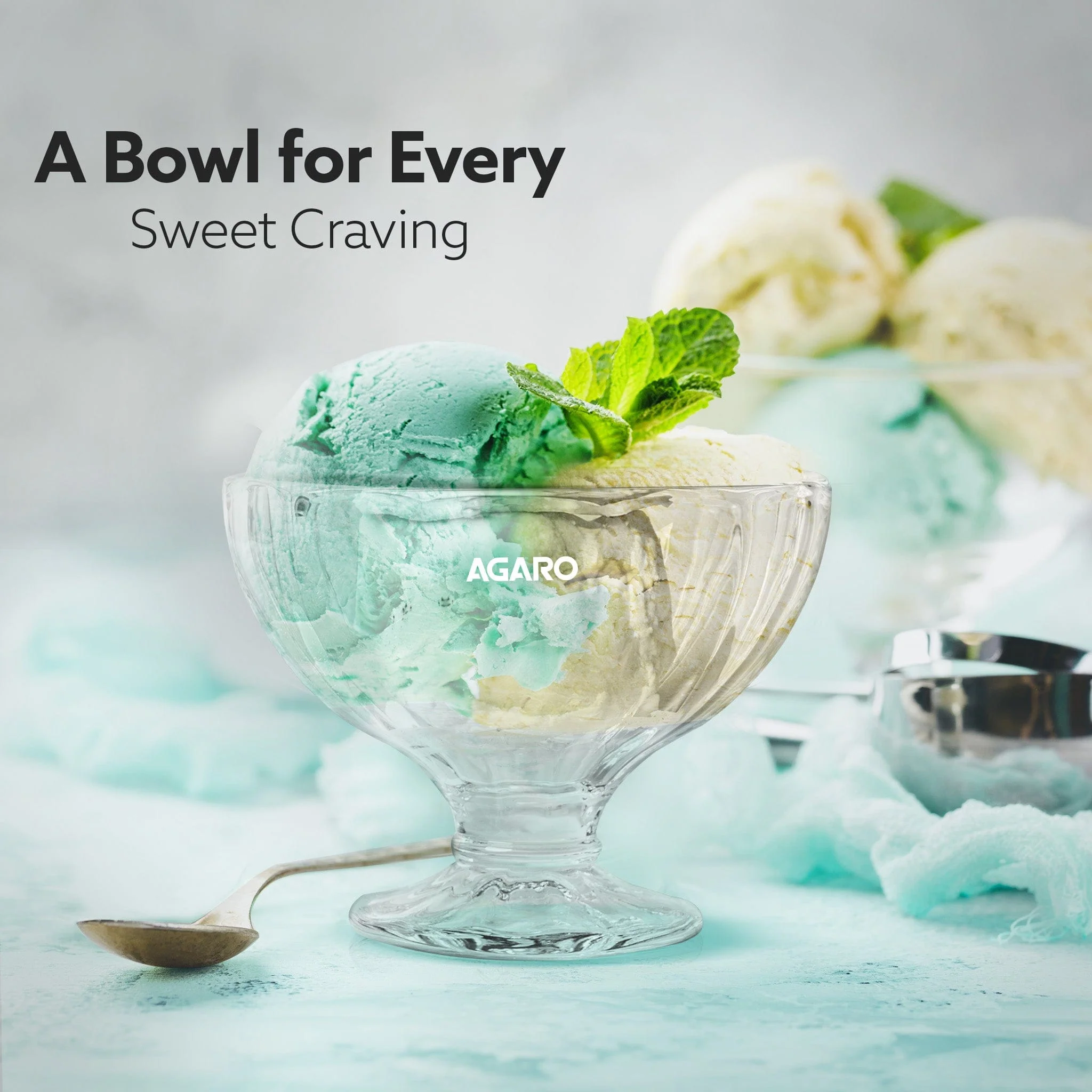 Glass Elegant Ice Cream Bowl 140ml Set of 6, Ice Cream Bowl, Dessert Cup for Sundae, Sweets, Snacks, Fruit, Pudding, Nuts Or Dip, Serving Bowls, Tableware Set, Transparent - Image 3
