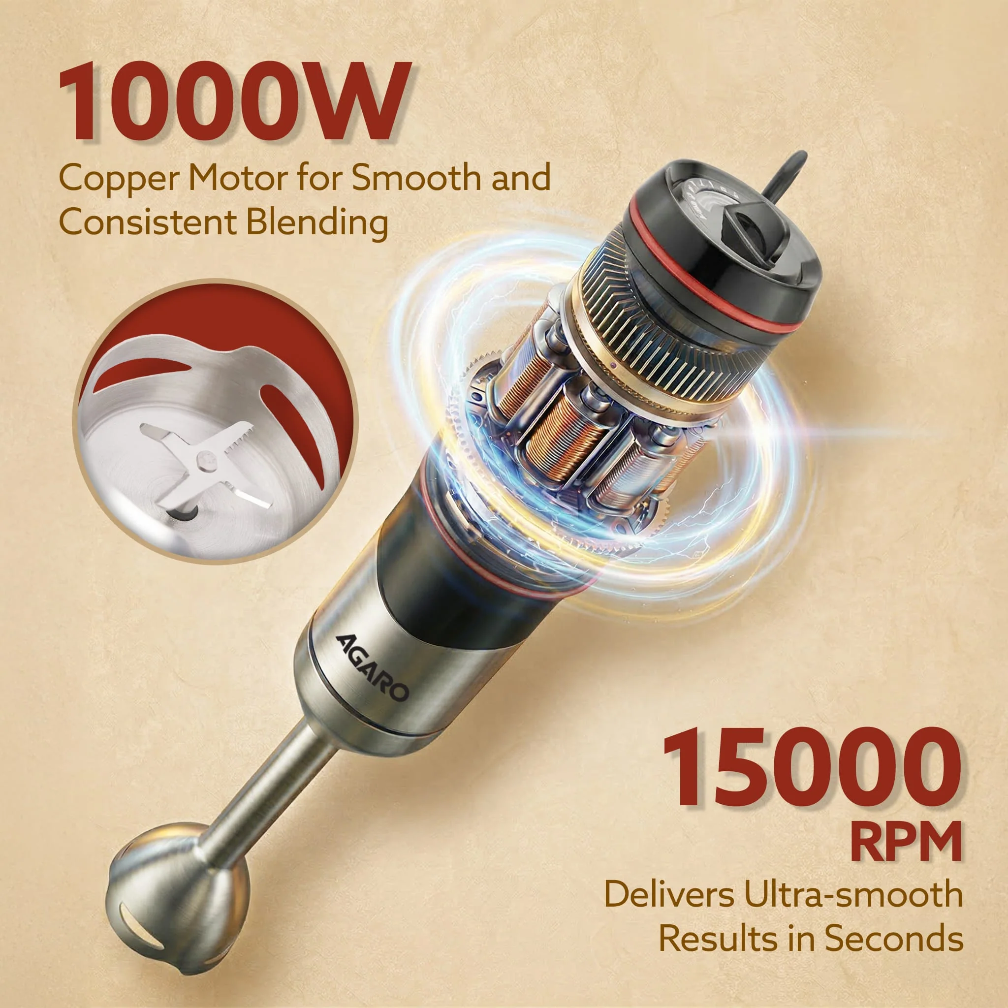 Grand 1000 Watts Hand Blender With Chopper - Image 10