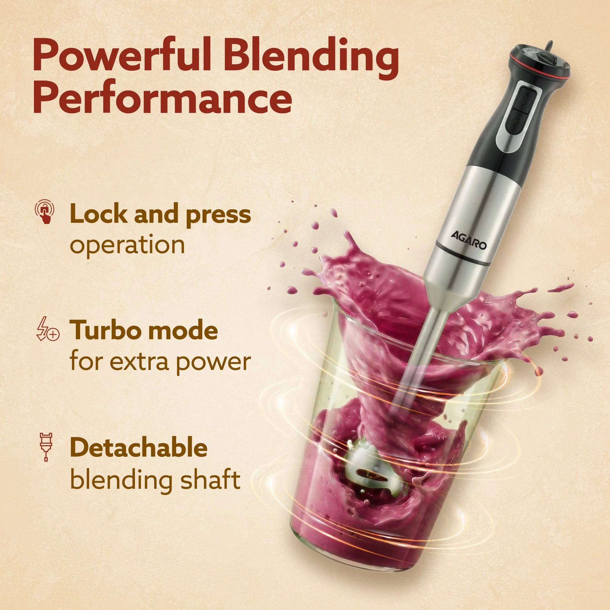 Grand 1000 Watts Hand Blender With Chopper - Image 3