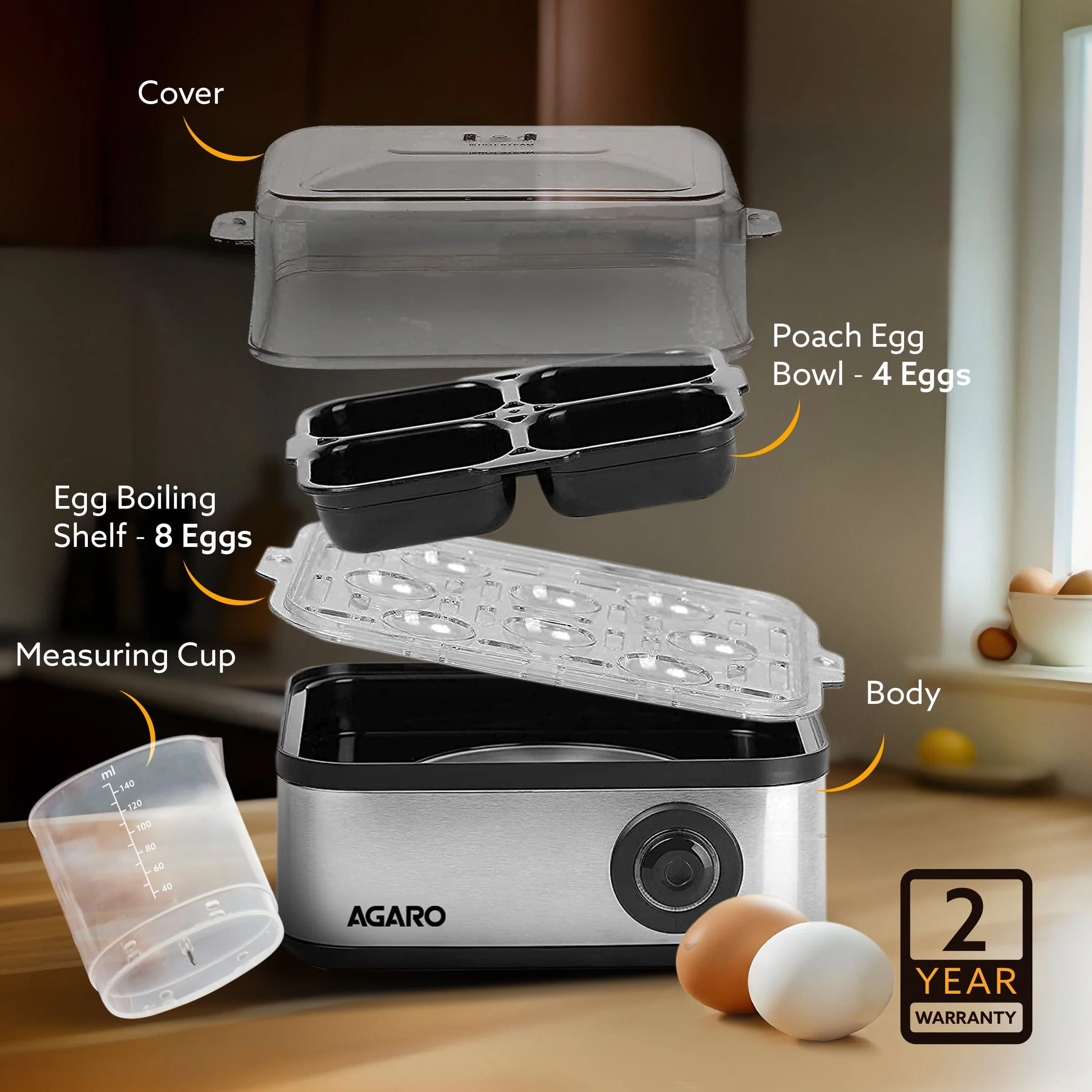 Grand Egg Boiler And Poacher - 500W, Silver - Image 7