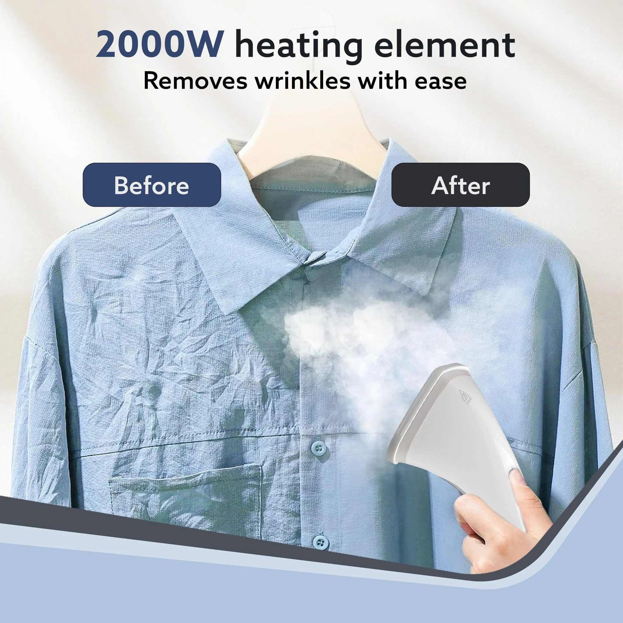 Grand Standing Garment Steamer 2000W, Professional Standing Steam Iron,  De-wrinkle clothes, Height  Adjustable, Iron Board,  1.8L Water Tank, Fast Steaming - Image 5