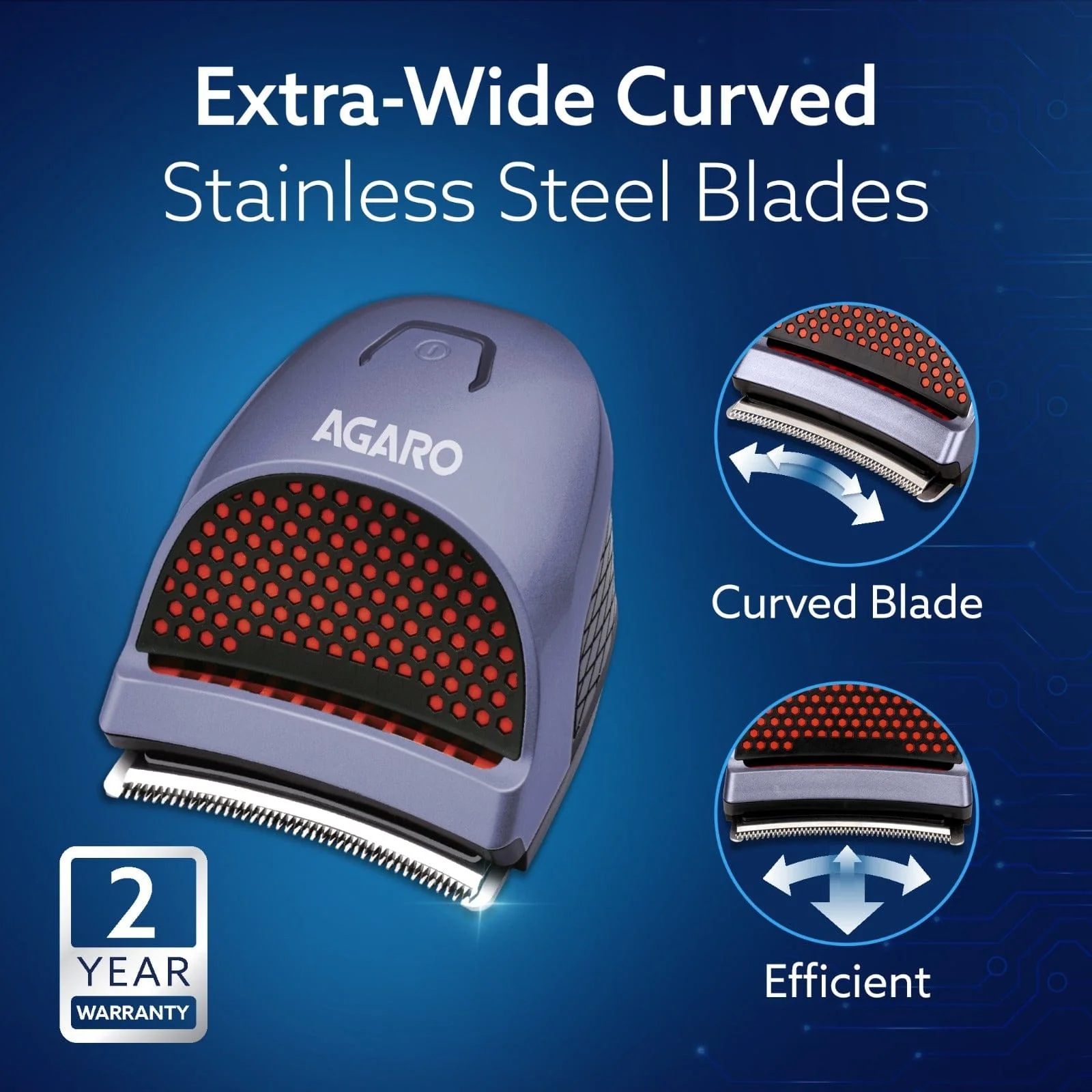 Hair Clipper 1717: Cordless, waterproof trimmer with curved blades and 4 combs (3, 6, 9, 12mm). Perfect for self-haircuts, grooming, and easy cleaning - Image 4
