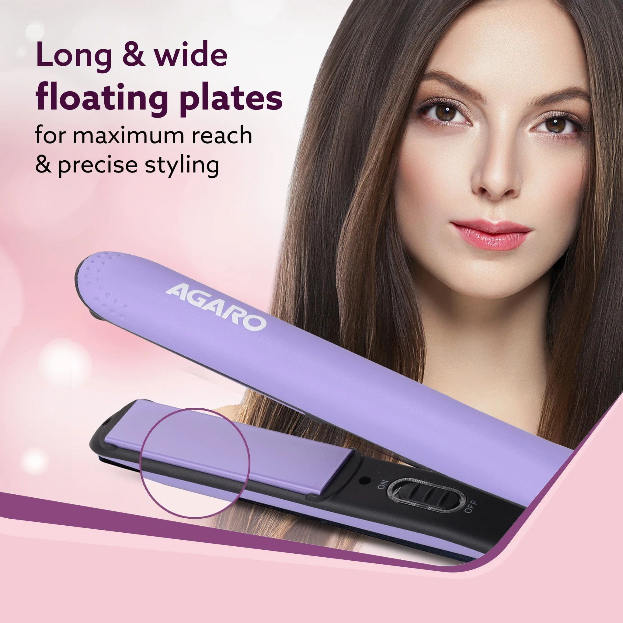 Hair Straightener, Keratin Infused Ceramic Coated Plates, Fast Heating, PTC Heating, Hair Straightening, Hair Styling For Women, Blue, HS1917 - Image 3