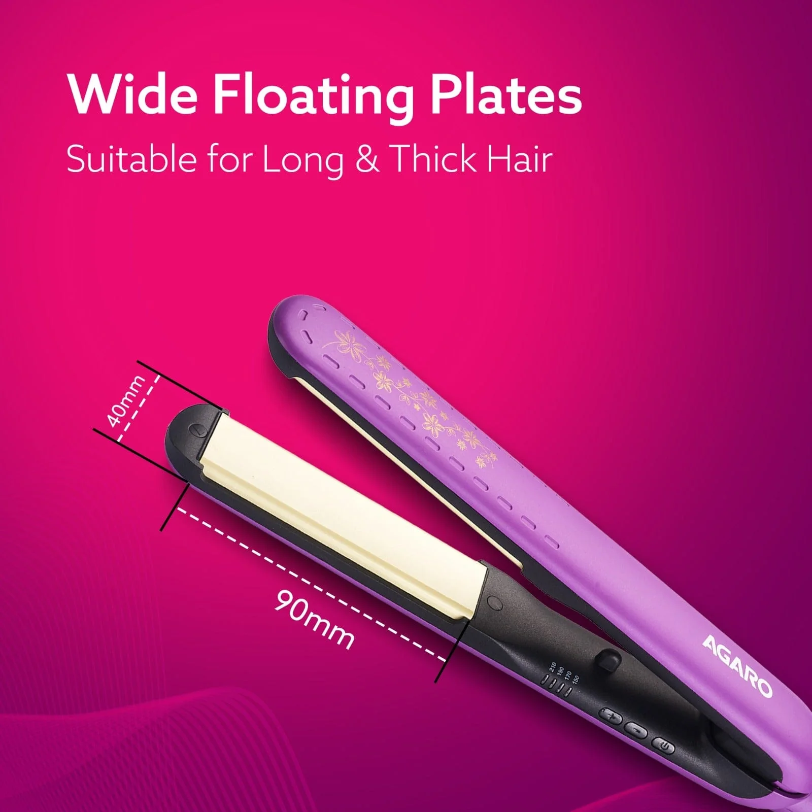 Hair Straightener, Keratin Infused Ceramic Coated Titanium Plates, Fast Heating, 4 Temperature Settings, Hair Straightening, Hair Styling For Women, Purple - Image 5