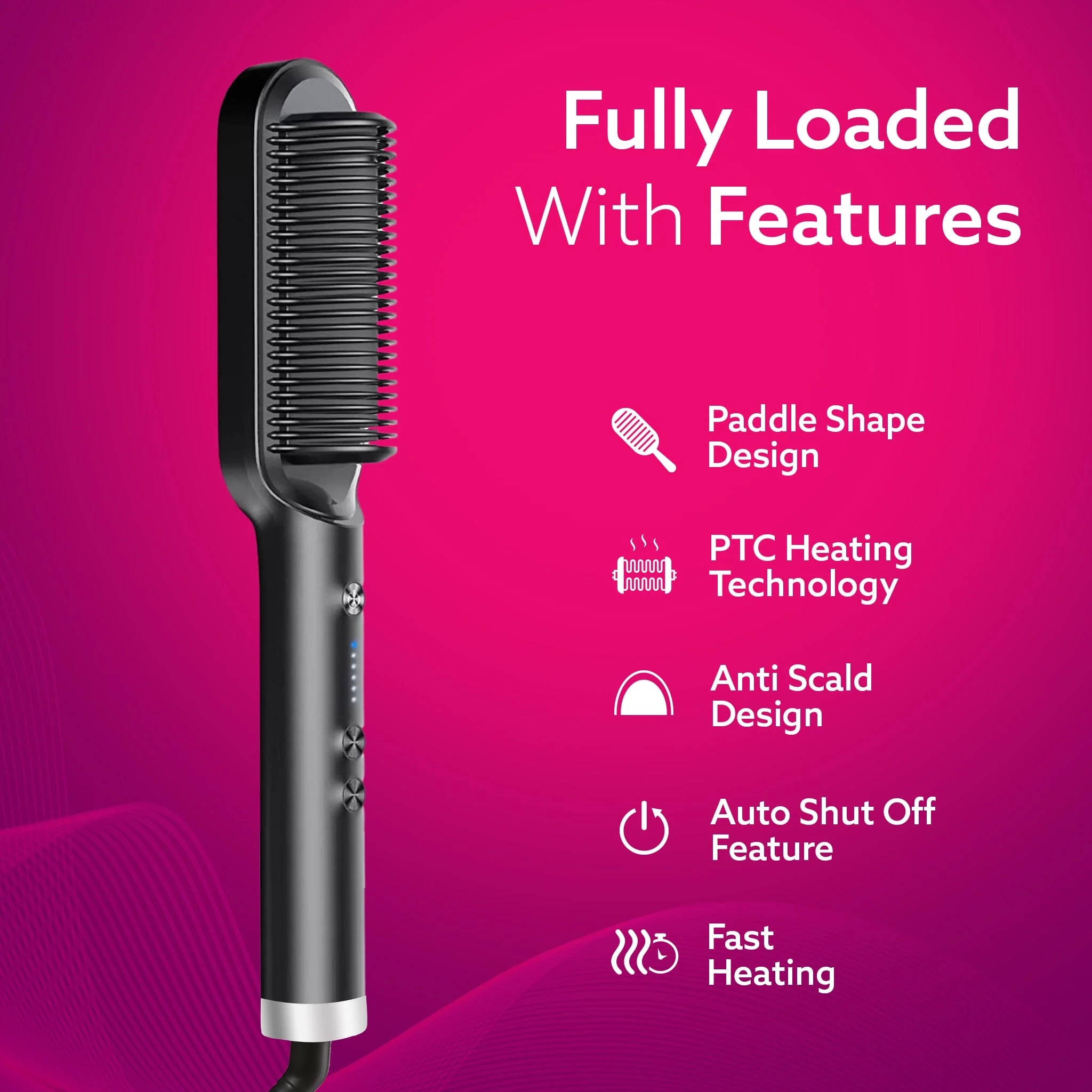 Hair Straightening Brush HSB2107 - Image 6
