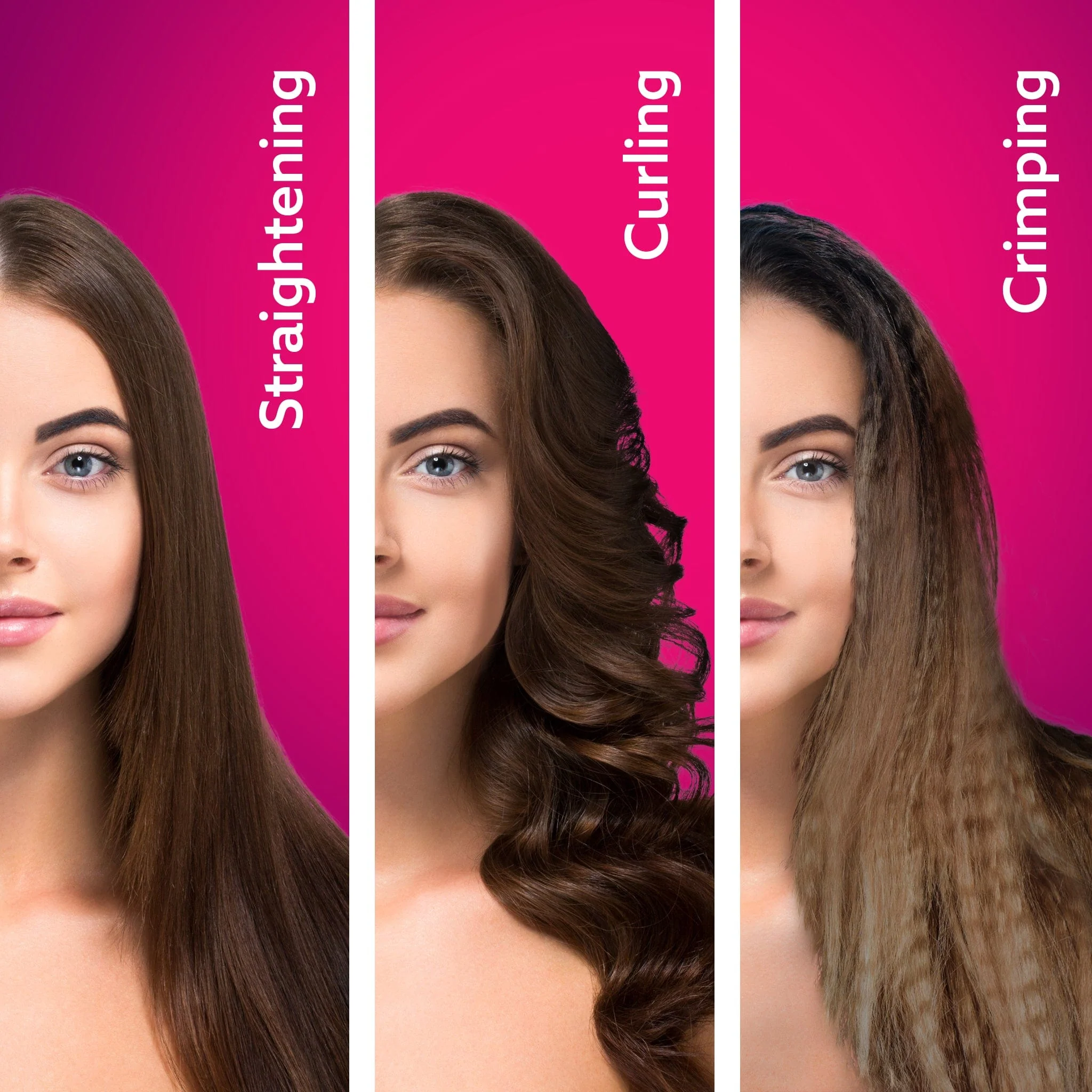 3in1 Hair Styler, Straightener, Crimper, Curler For Women HS1119, Keratin Infused Ceramic Coated Plate, Variable Style Settings, Hair styling, Colour Black & Rose Gold - Image 6