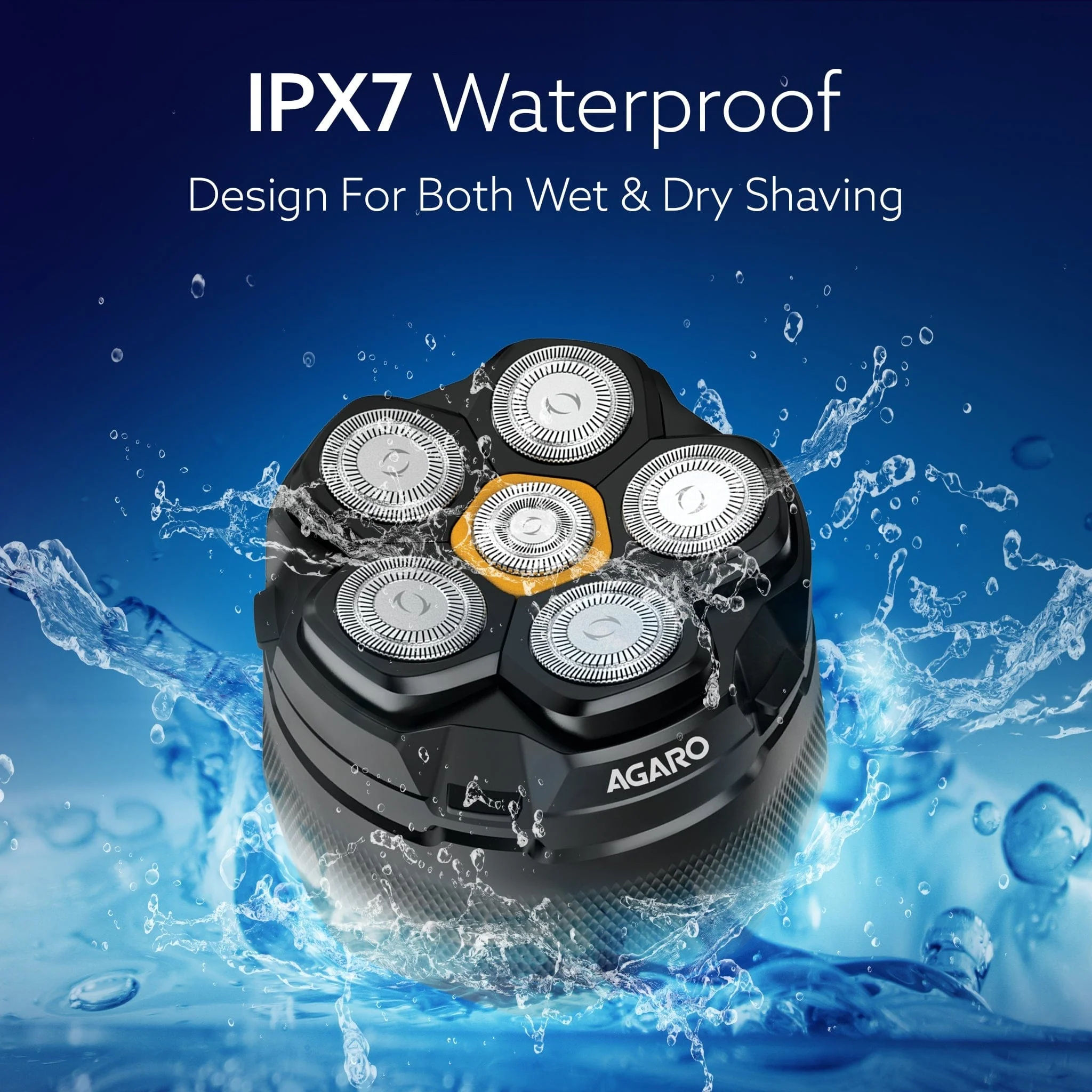 HS7979 Head Shaver, for Bald Men, 6 Flexible Heads, Wet/Dry Head Shaver, Rechargeable, IPX7 Waterproof, Detachable Heads - Image 13