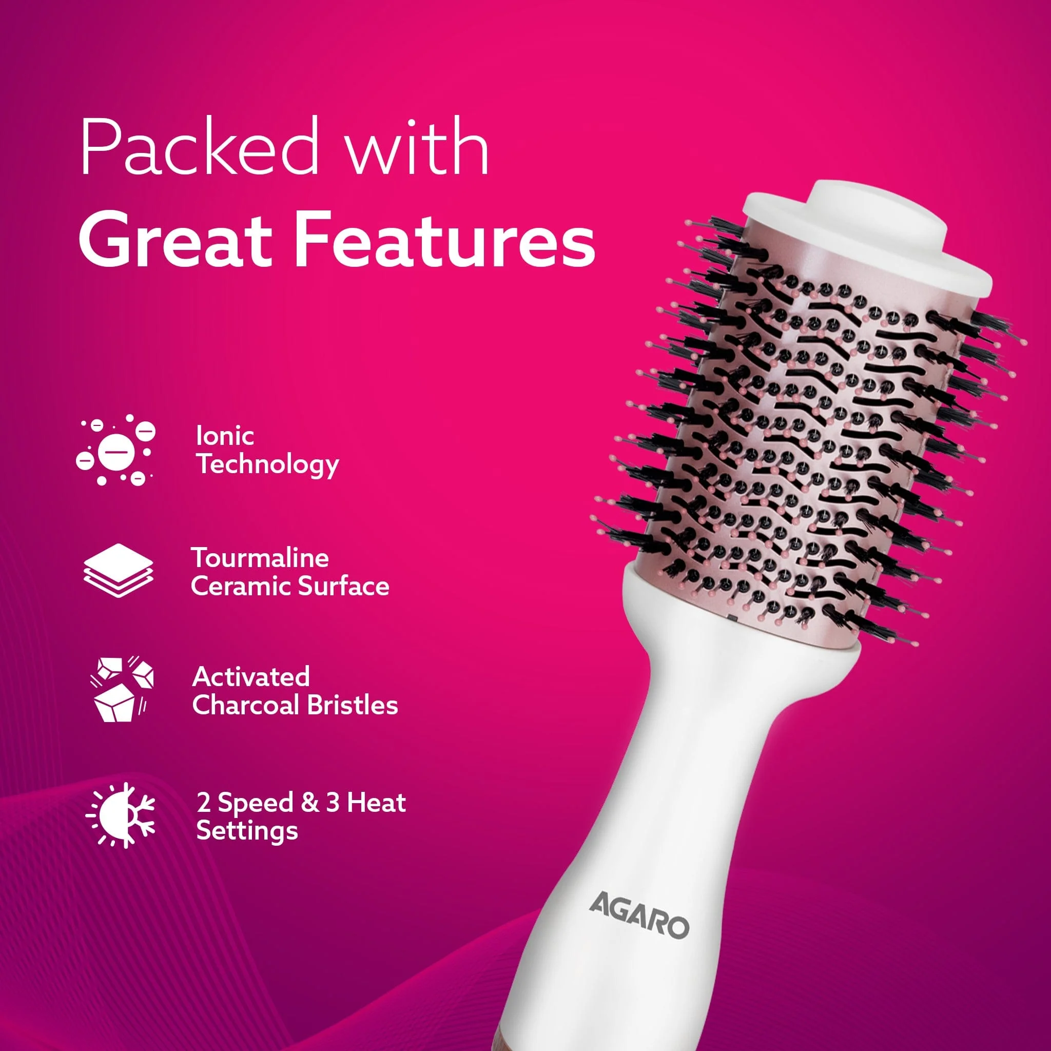 HV2179 Hot Air Brush for Hair, Blow Dryer Brush, Volumizer & Styler, 360° Airflow Vent, Oval Barrel for Hair Volume, Charcoal Bristles, Ceramic Coating Brushing Head, 1200W - Image 11