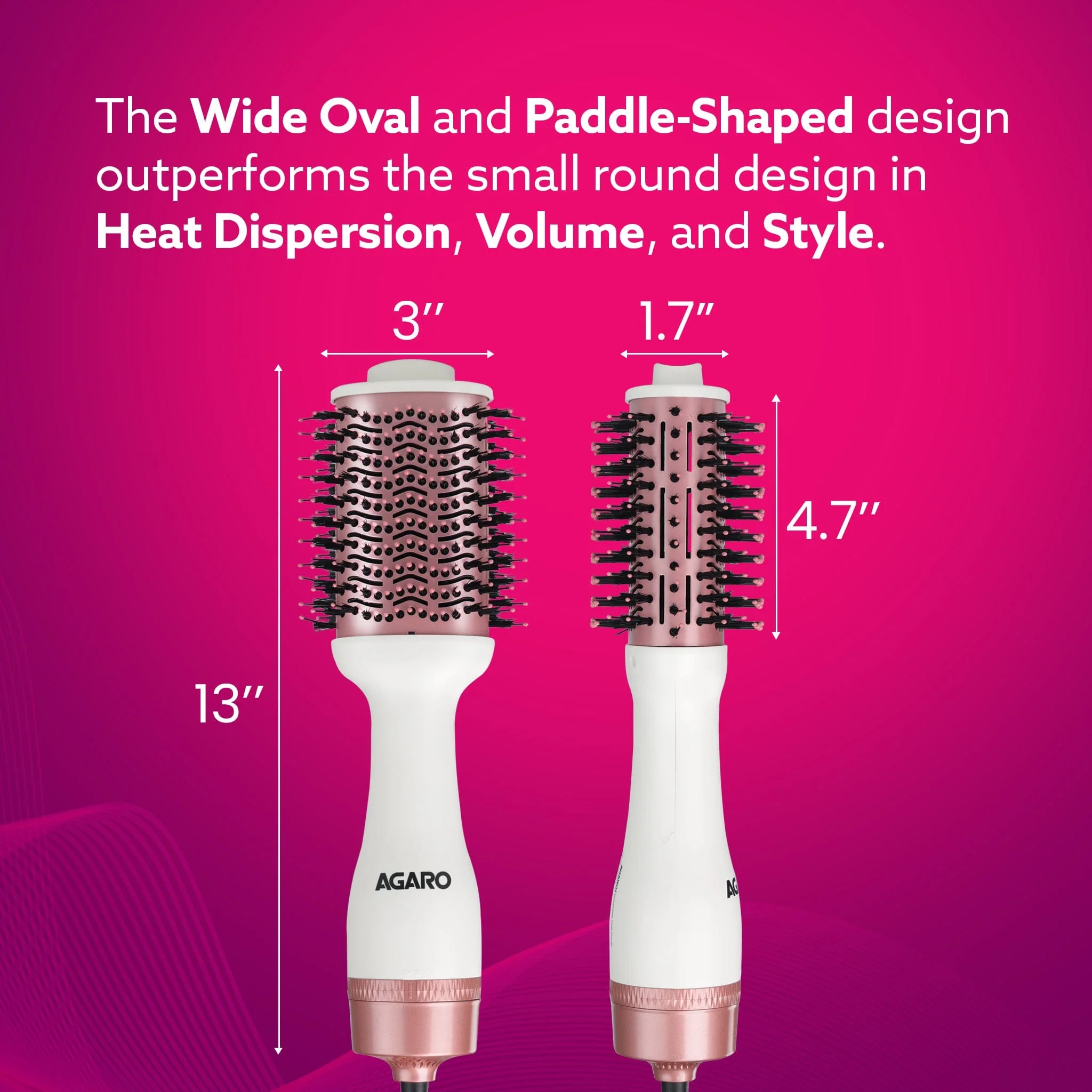 HV2179 Hot Air Brush for Hair, Blow Dryer Brush, Volumizer & Styler, 360° Airflow Vent, Oval Barrel for Hair Volume, Charcoal Bristles, Ceramic Coating Brushing Head, 1200W - Image 14