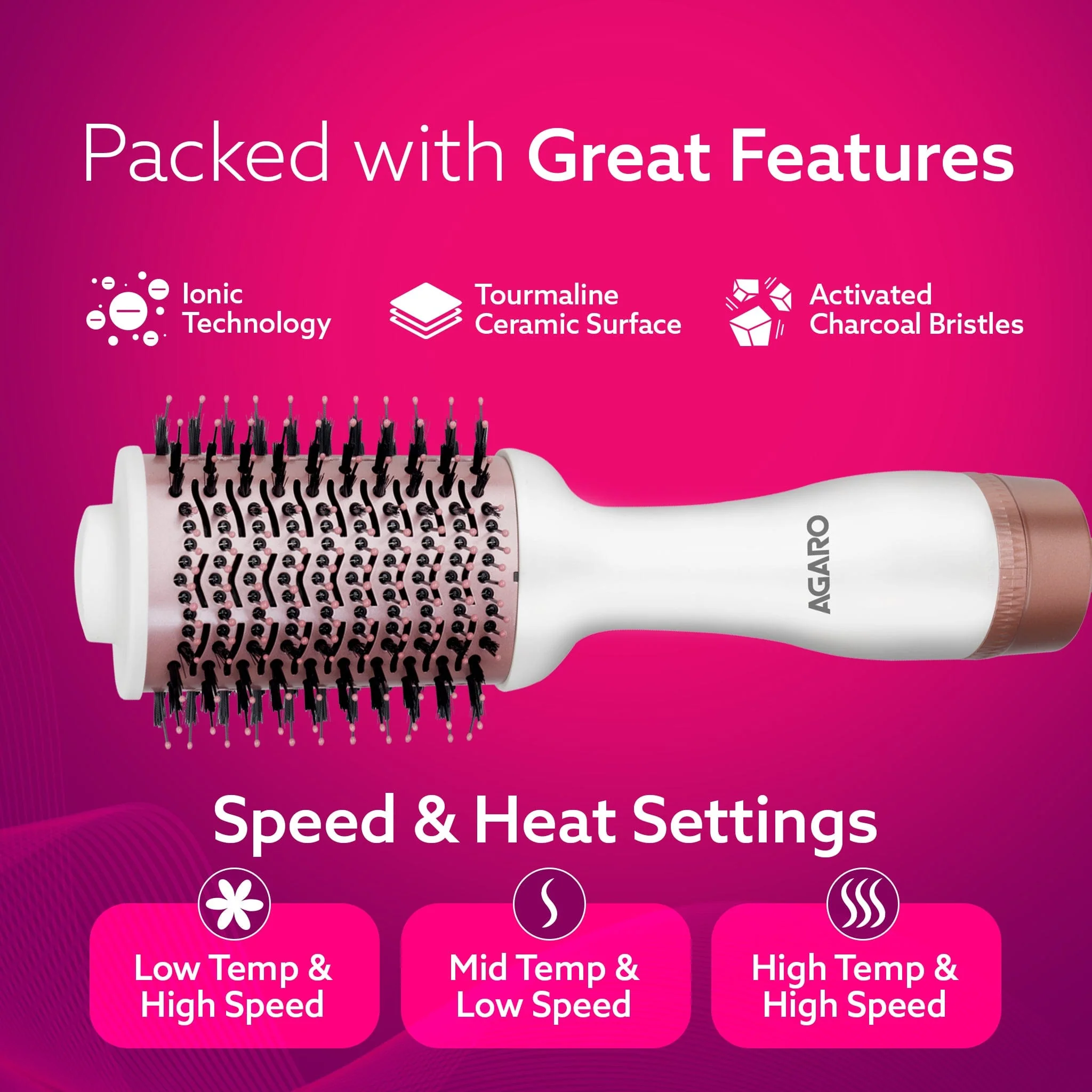 HV2179 Hot Air Brush for Hair, Blow Dryer Brush, Volumizer & Styler, 360° Airflow Vent, Oval Barrel for Hair Volume, Charcoal Bristles, Ceramic Coating Brushing Head, 1200W - Image 17