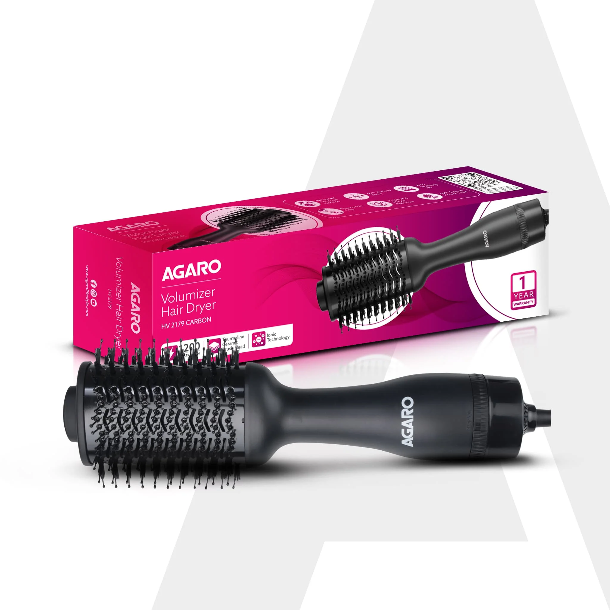 HV2179 Hot Air Brush for Hair, Blow Dryer Brush, Volumizer & Styler, 360° Airflow Vent, Oval Barrel for Hair Volume, Charcoal Bristles, Ceramic Coating Brushing Head, 1200W - Image 18