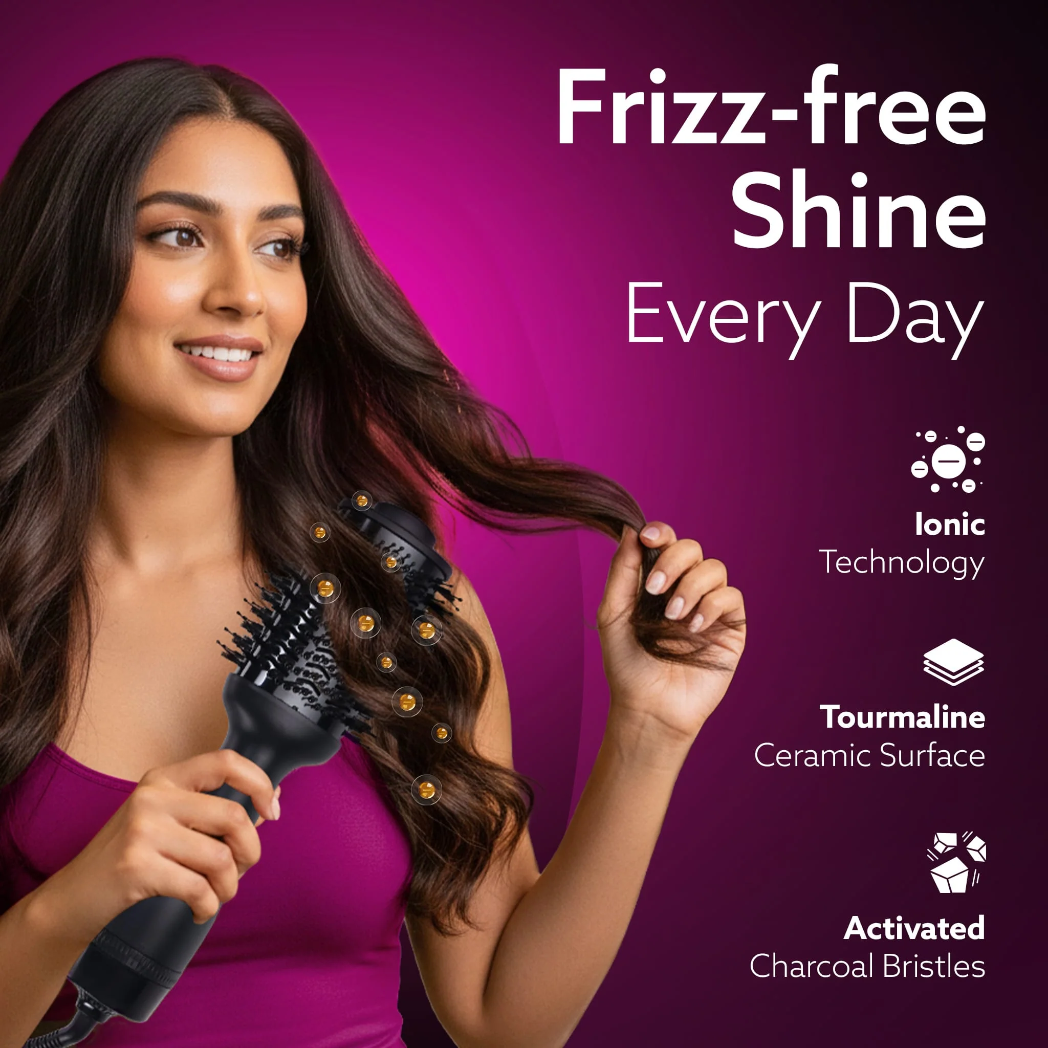 HV2179 Hot Air Brush for Hair, Blow Dryer Brush, Volumizer & Styler, 360° Airflow Vent, Oval Barrel for Hair Volume, Charcoal Bristles, Ceramic Coating Brushing Head, 1200W - Image 23