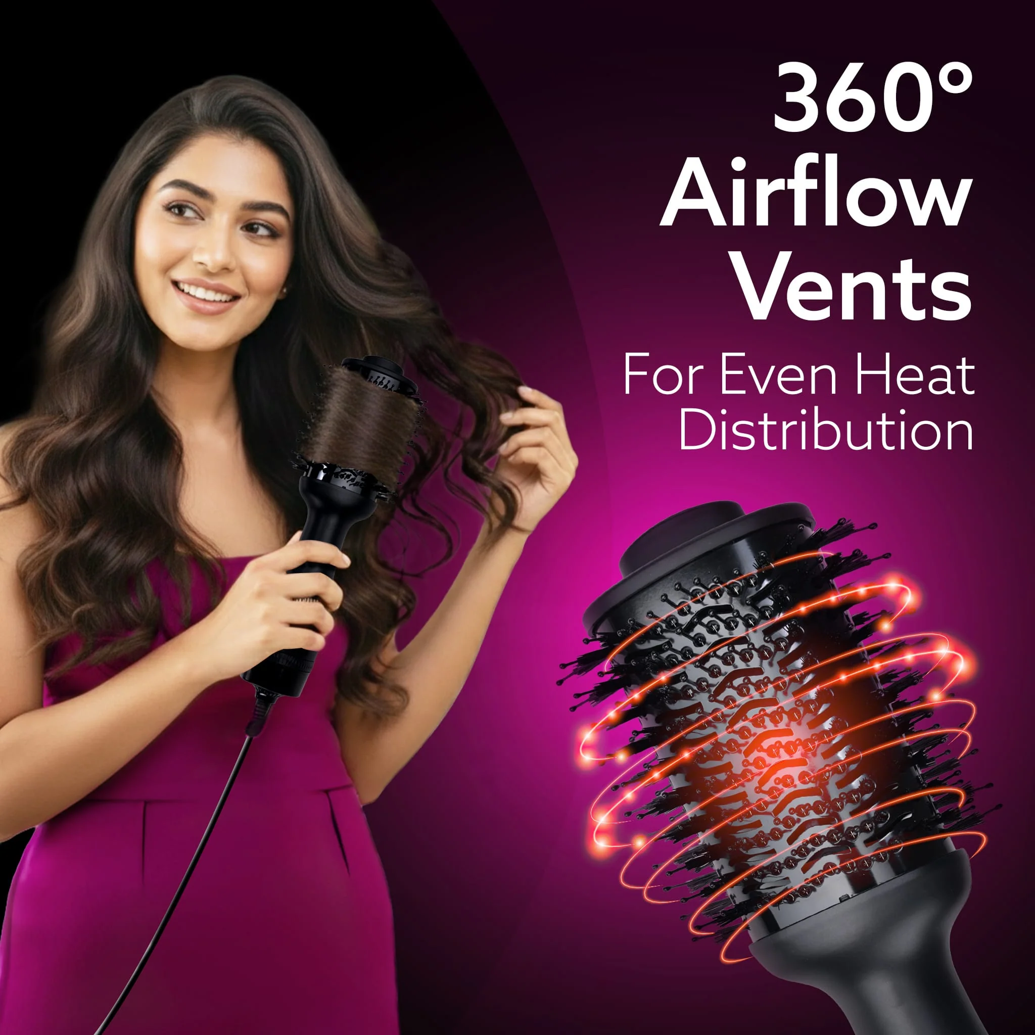 HV2179 Hot Air Brush for Hair, Blow Dryer Brush, Volumizer & Styler, 360° Airflow Vent, Oval Barrel for Hair Volume, Charcoal Bristles, Ceramic Coating Brushing Head, 1200W - Image 24