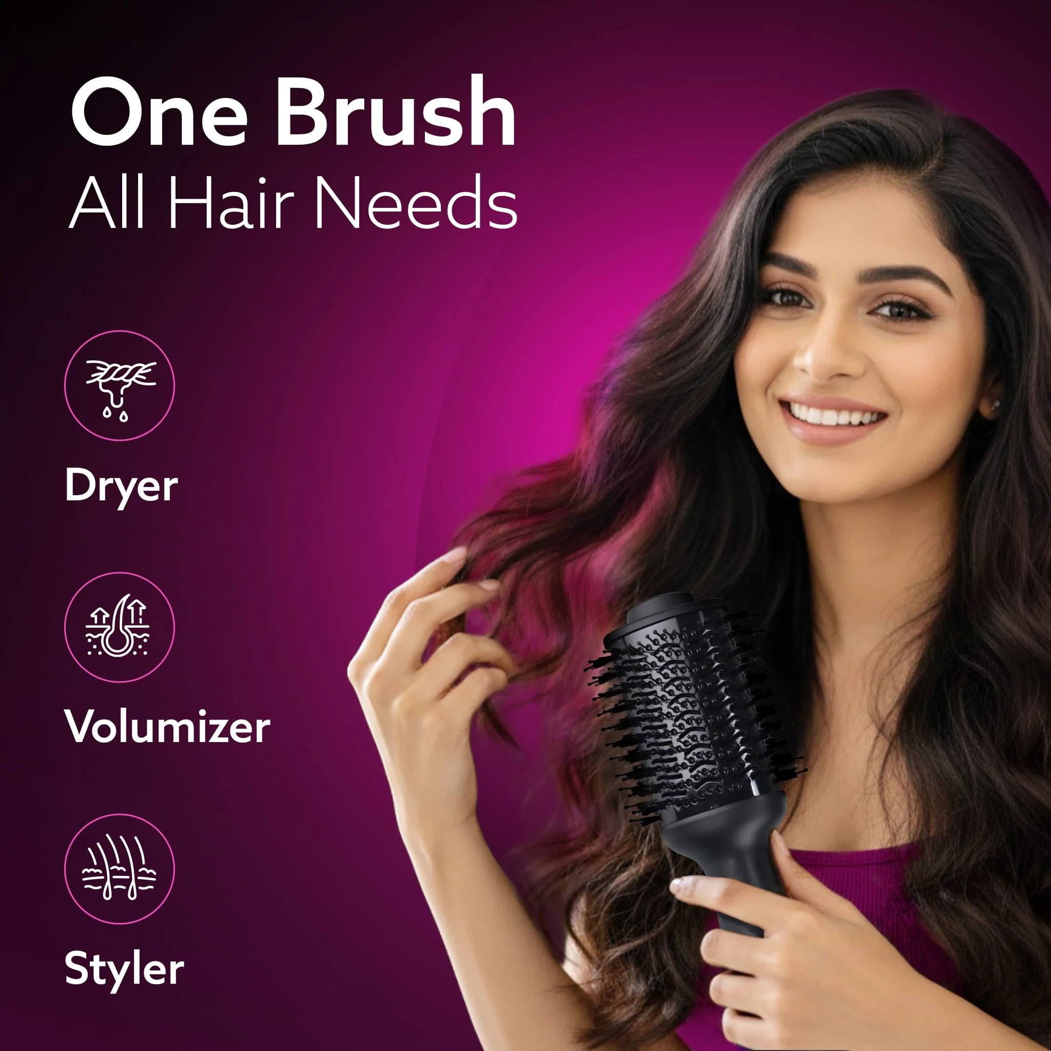 HV2179 Hot Air Brush for Hair, Blow Dryer Brush, Volumizer & Styler, 360° Airflow Vent, Oval Barrel for Hair Volume, Charcoal Bristles, Ceramic Coating Brushing Head, 1200W - Image 25