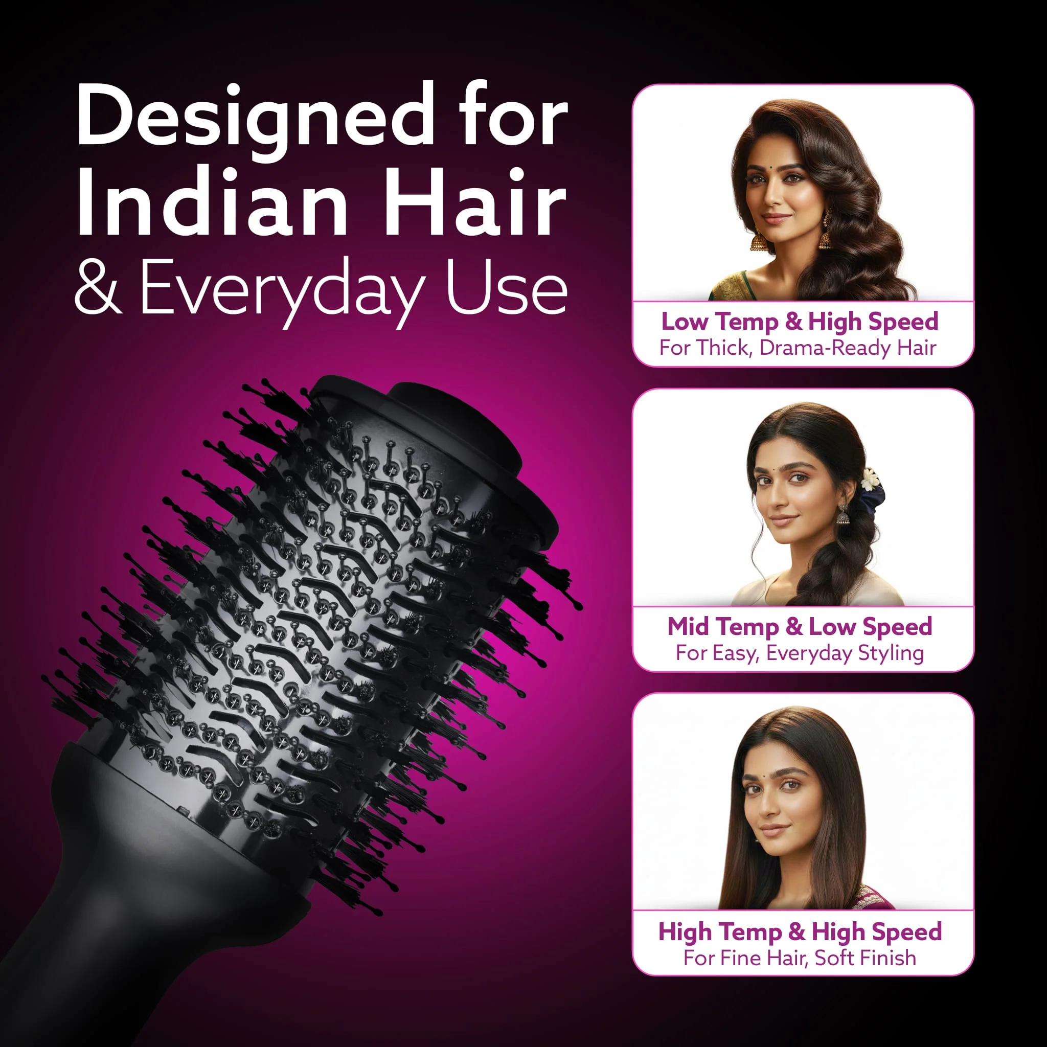 HV2179 Hot Air Brush for Hair, Blow Dryer Brush, Volumizer & Styler, 360° Airflow Vent, Oval Barrel for Hair Volume, Charcoal Bristles, Ceramic Coating Brushing Head, 1200W - Image 26
