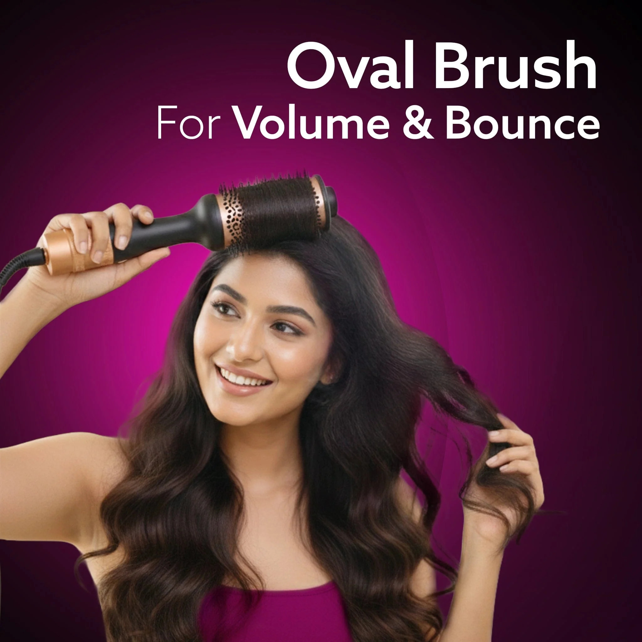 HV2179 Hot Air Brush for Hair, Blow Dryer Brush, Volumizer & Styler, 360° Airflow Vent, Oval Barrel for Hair Volume, Charcoal Bristles, Ceramic Coating Brushing Head, 1200W - Image 4