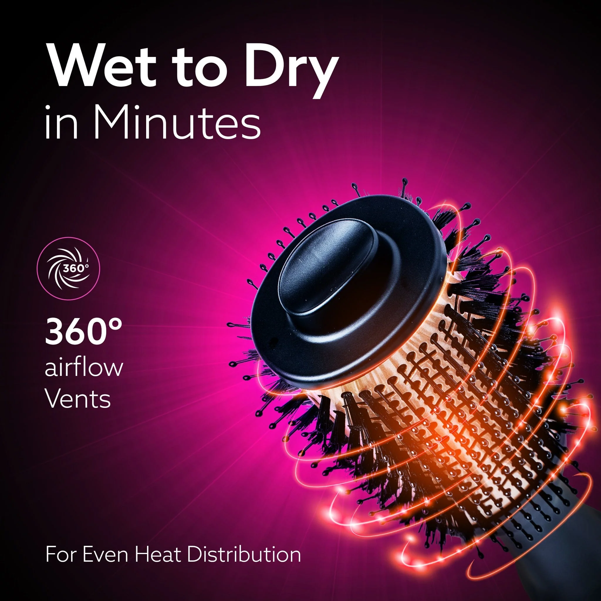 HV2179 Hot Air Brush for Hair, Blow Dryer Brush, Volumizer & Styler, 360° Airflow Vent, Oval Barrel for Hair Volume, Charcoal Bristles, Ceramic Coating Brushing Head, 1200W - Image 9