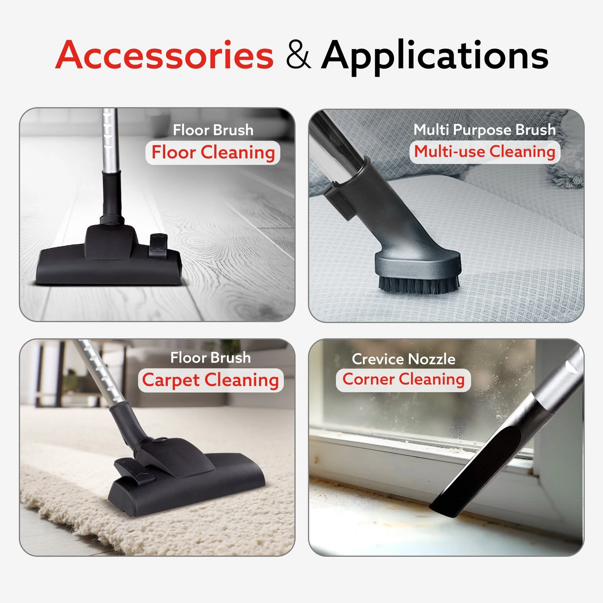 ICON Bagless Vacuum Cleaner , 1600Watts, For Home Use, Cyclonic Suction System, 24 kPa S uction power, Adjustable Suction Controller, Dry Vacuuming, 1.5L Bagless Dust Collector, Black and Red - Image 3
