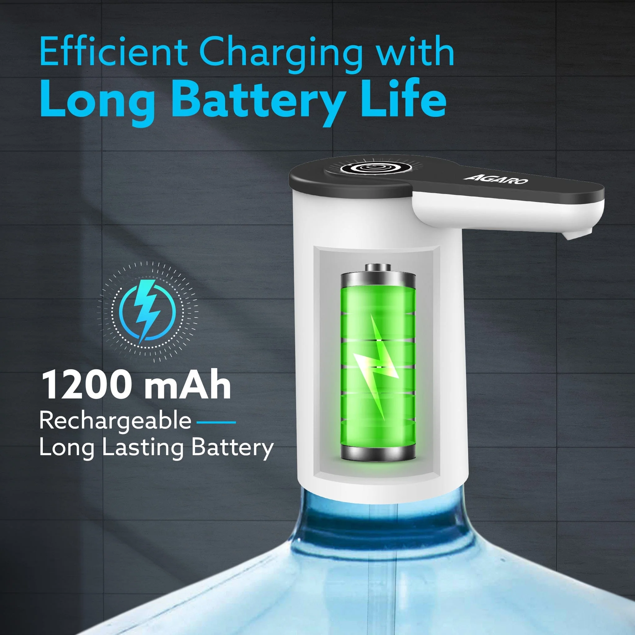 Imperial Automatic Electric Water Dispenser Pump for 20 Litre Bottle | USB Rechargeable, Portable Drinking Water Pump for Home, Kitchen, Office & Camping - Image 5