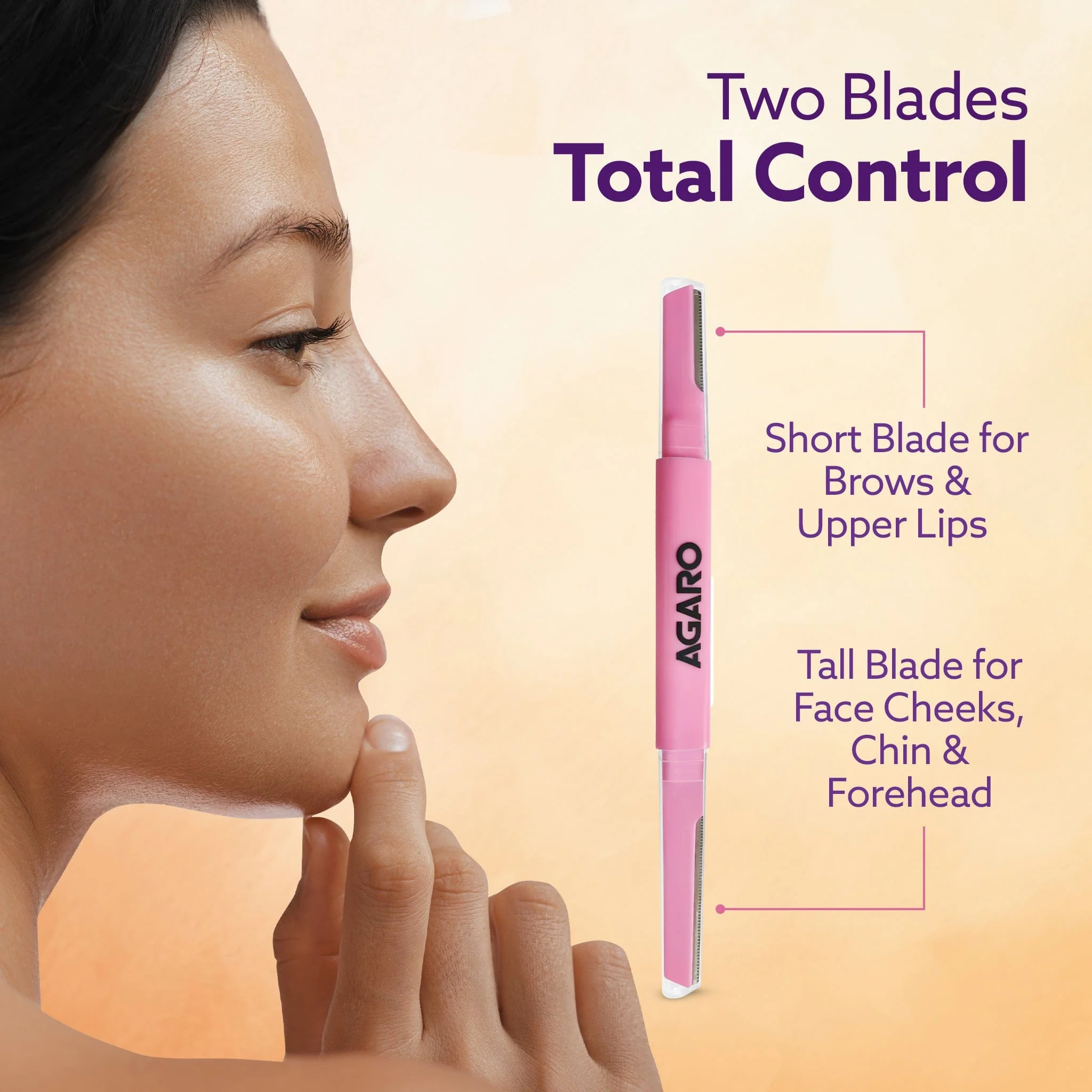 Imperial Face & Eyebrow Razor for Women (Pack of 3) | Dual Blade Head with German Blades | Easy Facial Hair Shaping & Shaving | Reusable up to 5 Times | Rust-Free Durable Blades - Image 3