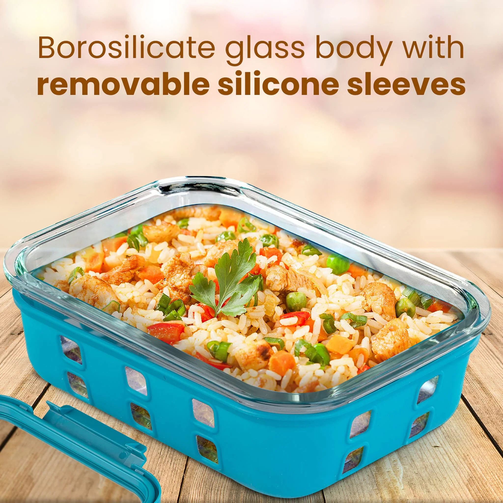 Imperial Glass Containers - 370, 640, 1050 ml - Cyan - Image 3
