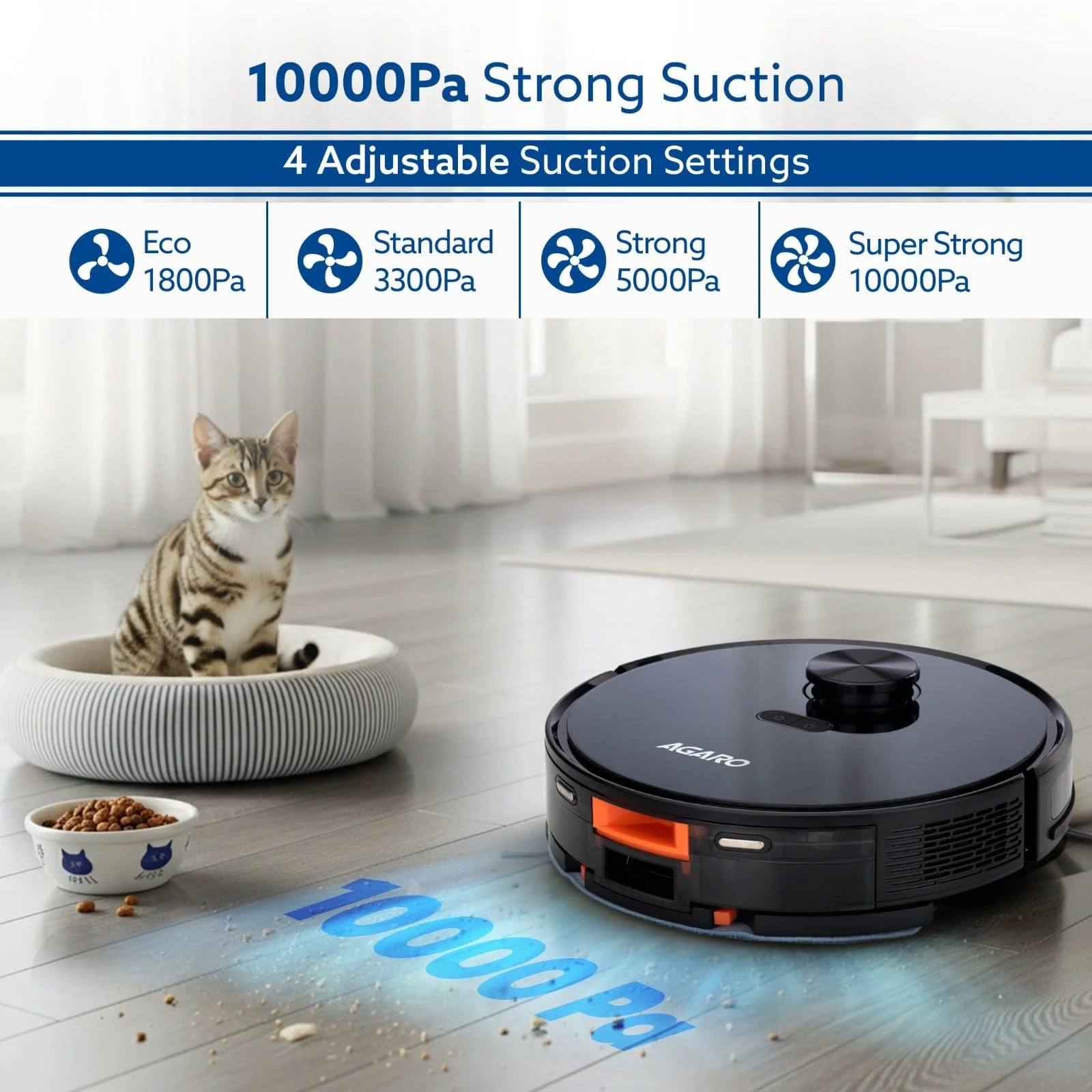 Imperial Robot Vacuum Cleaner, Dual Brush, Dry Vacuum & Wet Mop, Automatic Cleaning, Up to 10000Pa Strong Suction, App Control, Lidar Navigation, Editable Map to Clean, Hard Floor & Carpet - Image 2