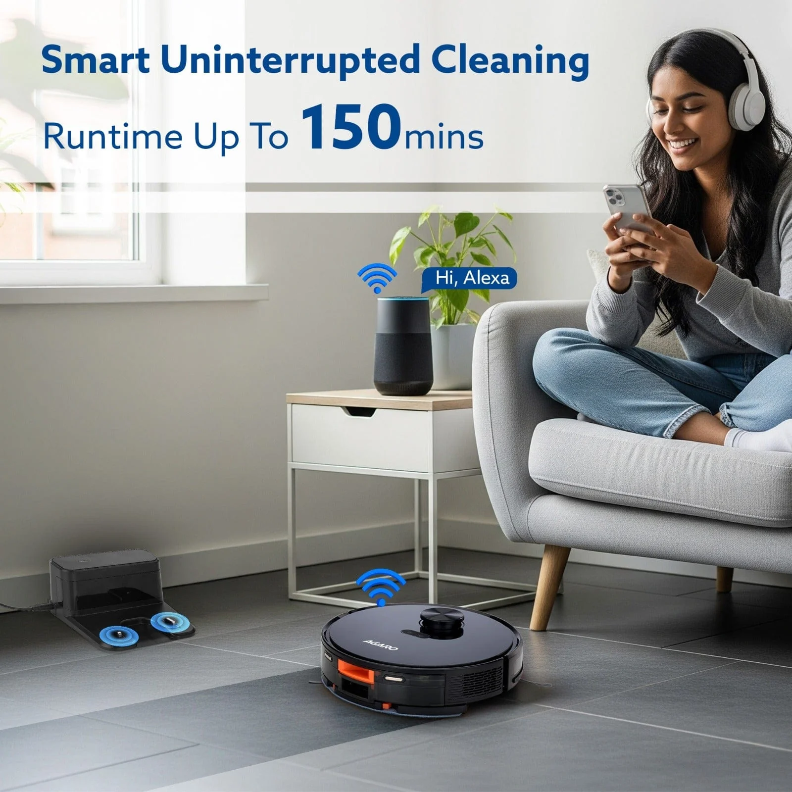 Imperial Robot Vacuum Cleaner, Dual Brush, Dry Vacuum & Wet Mop, Automatic Cleaning, Up to 10000Pa Strong Suction, App Control, Lidar Navigation, Editable Map to Clean, Hard Floor & Carpet - Image 3