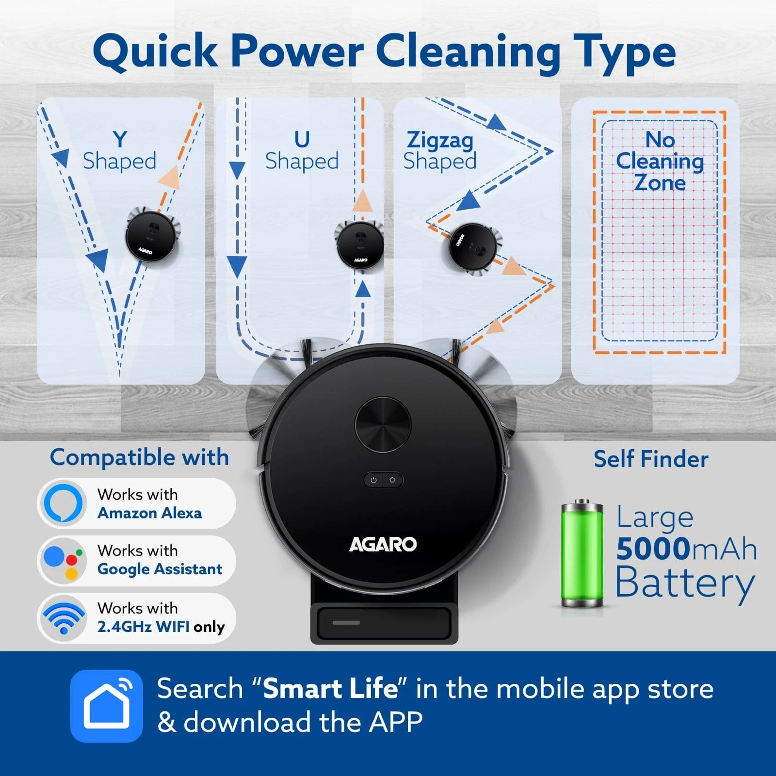 Imperial Robot Vacuum Cleaner, Dual Brush, Dry Vacuum & Wet Mop, Automatic Cleaning, Up to 10000Pa Strong Suction, App Control, Lidar Navigation, Editable Map to Clean, Hard Floor & Carpet - Image 5