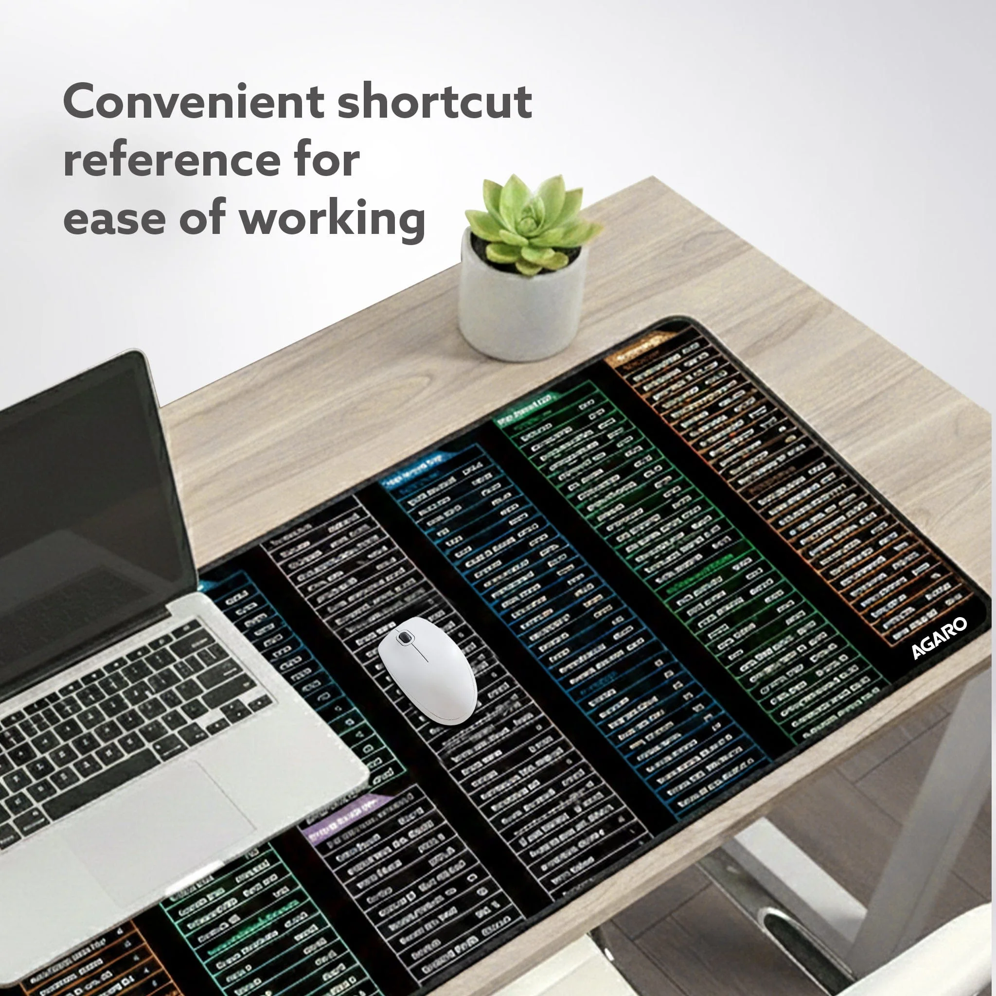 Keyboard Shortcut Deskmat, Extra Large Desk Mouse Pad with Windows & Office Shortcuts - Image 2