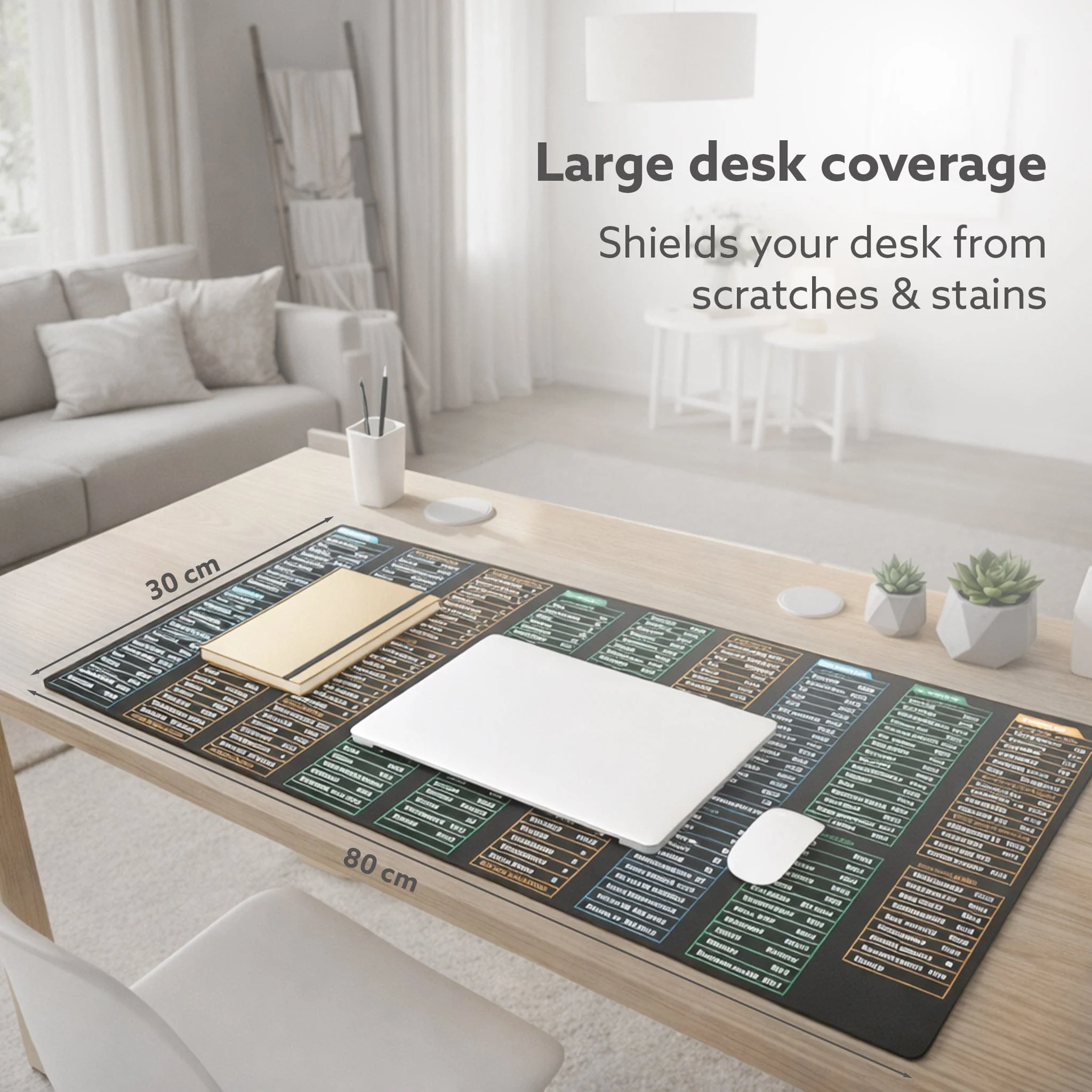 Keyboard Shortcut Deskmat, Extra Large Desk Mouse Pad with Windows & Office Shortcuts - Image 6