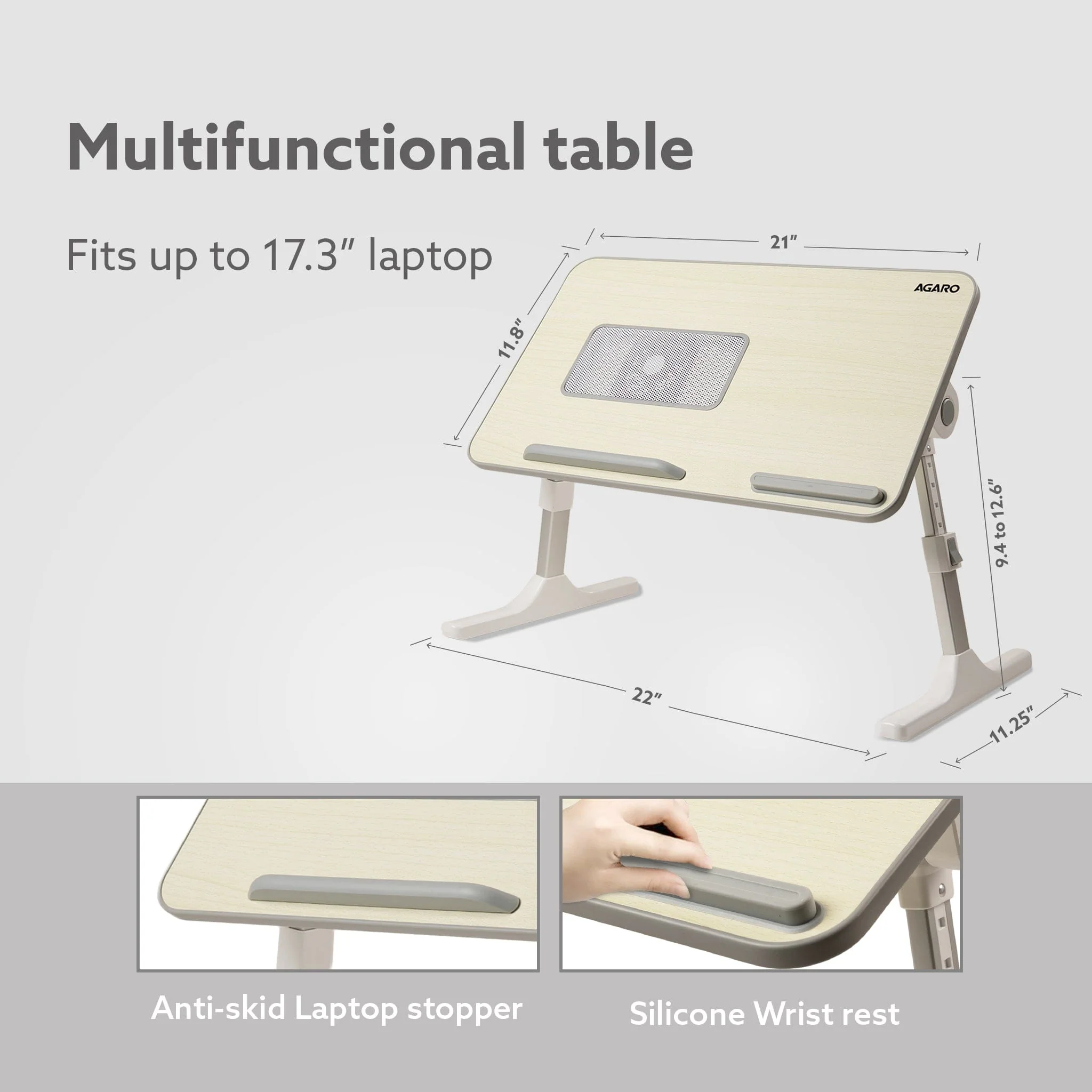 Laptop Table with 1800 RPM USB Cooling Fans - Image 7