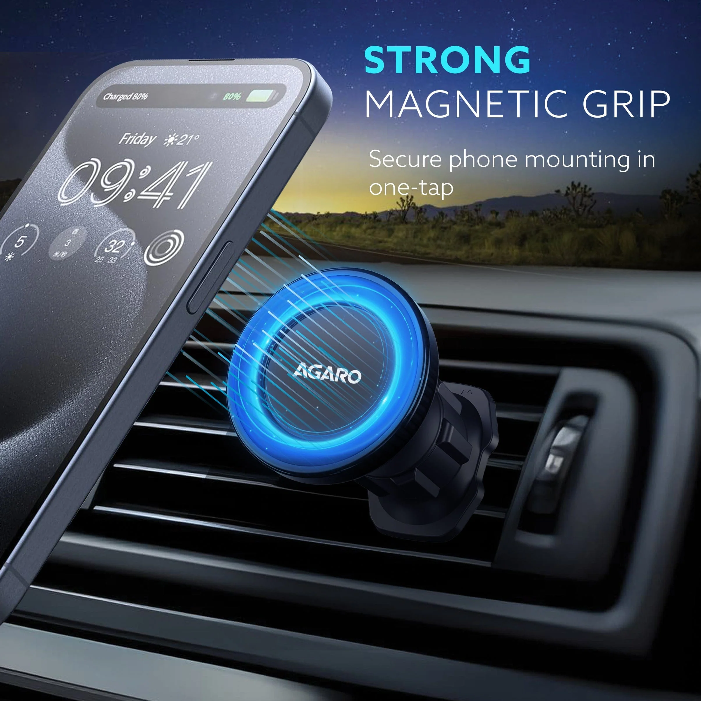 Magnetic Car Mobile Holder Stand with Ultra-Strong N52 Magnet - Image 2